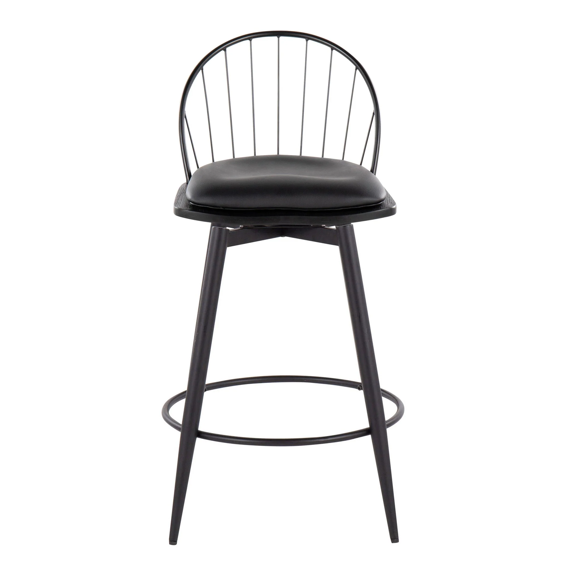 Riley 26" Fixed-Height Counter Stool - Set of 2 Black By LumiSource - Image 8