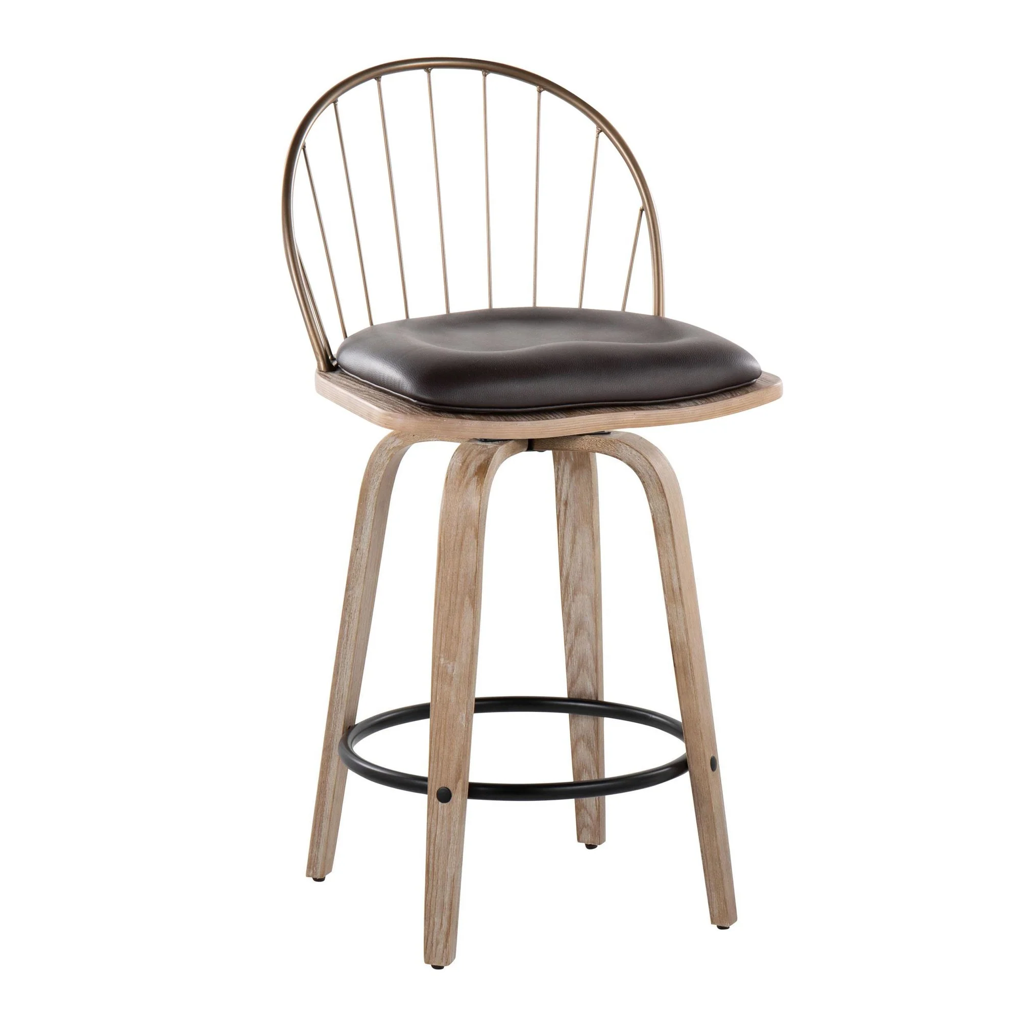 Riley 26" Fixed-Height Counter Stool - Set of 2 By LumiSource - B26-RILEYPU-GRTZQ2 WWANCUWW2 - Image 2
