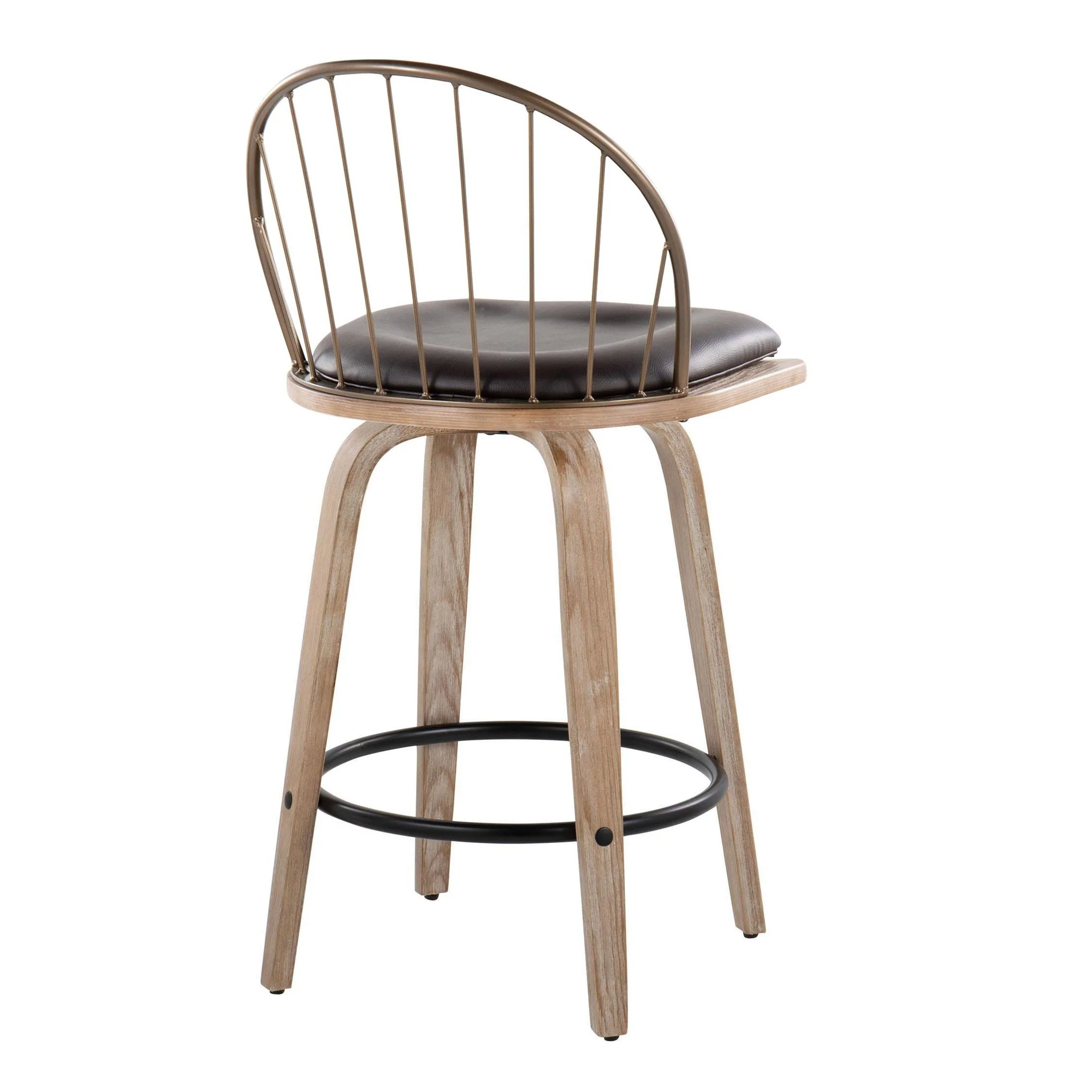 Riley 26" Fixed-Height Counter Stool - Set of 2 By LumiSource - B26-RILEYPU-GRTZQ2 WWANCUWW2 - Image 4