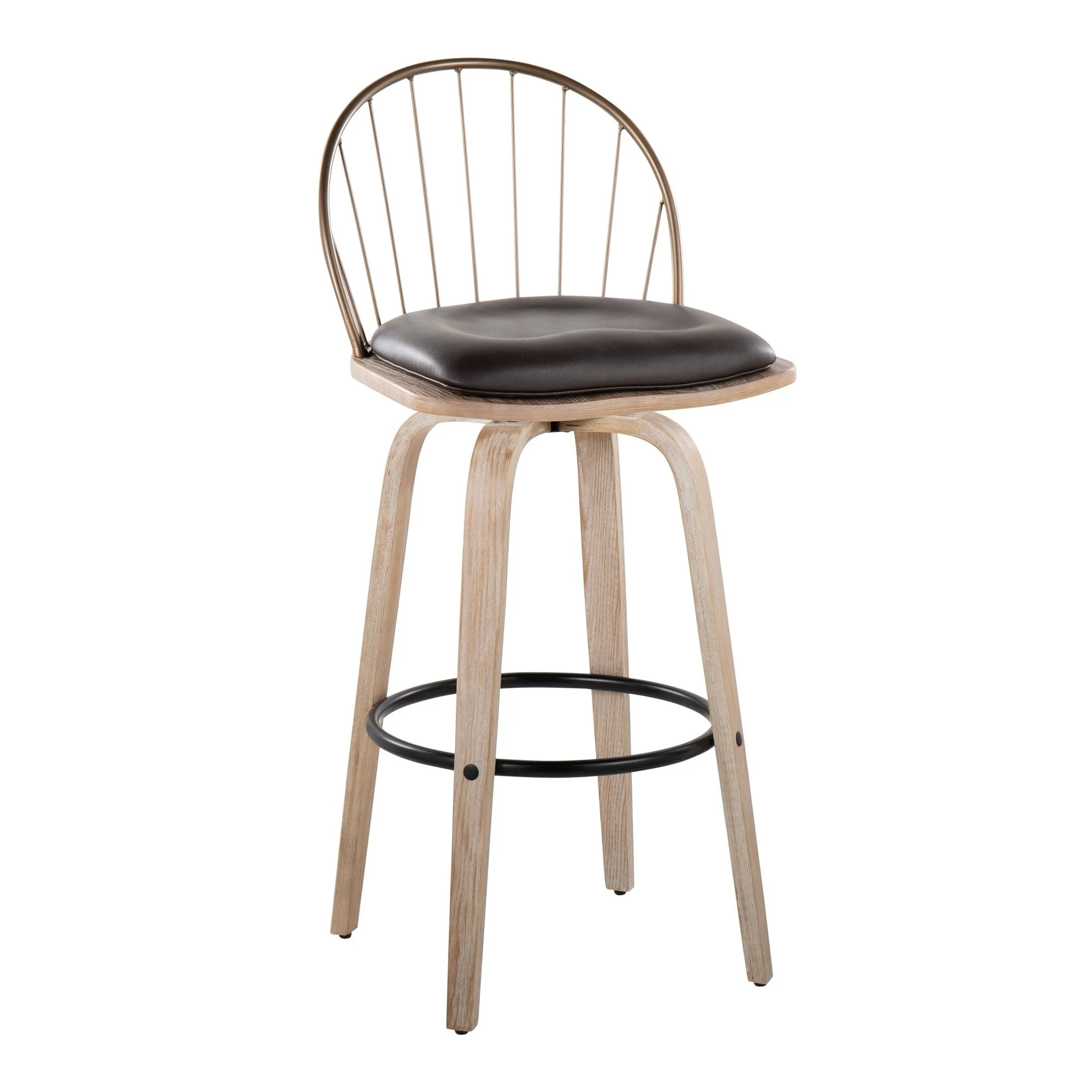 Riley 30" Fixed-Height Barstool - Set of 2 Brown By LumiSource - Image 15