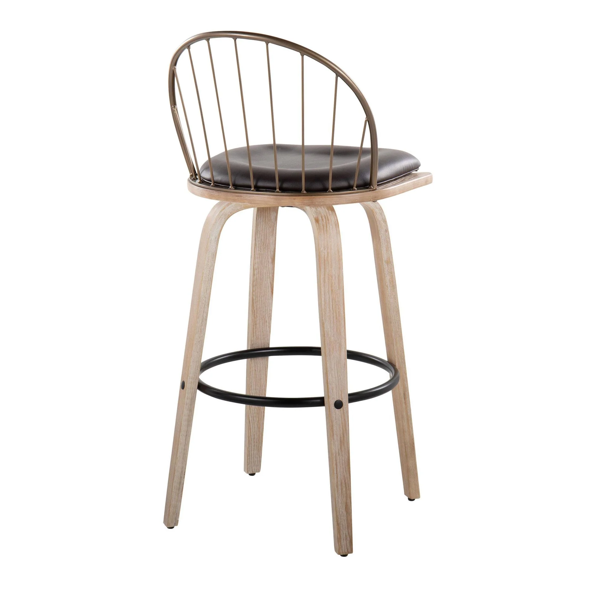 Riley 30" Fixed-Height Barstool - Set of 2 Brown By LumiSource - Image 17