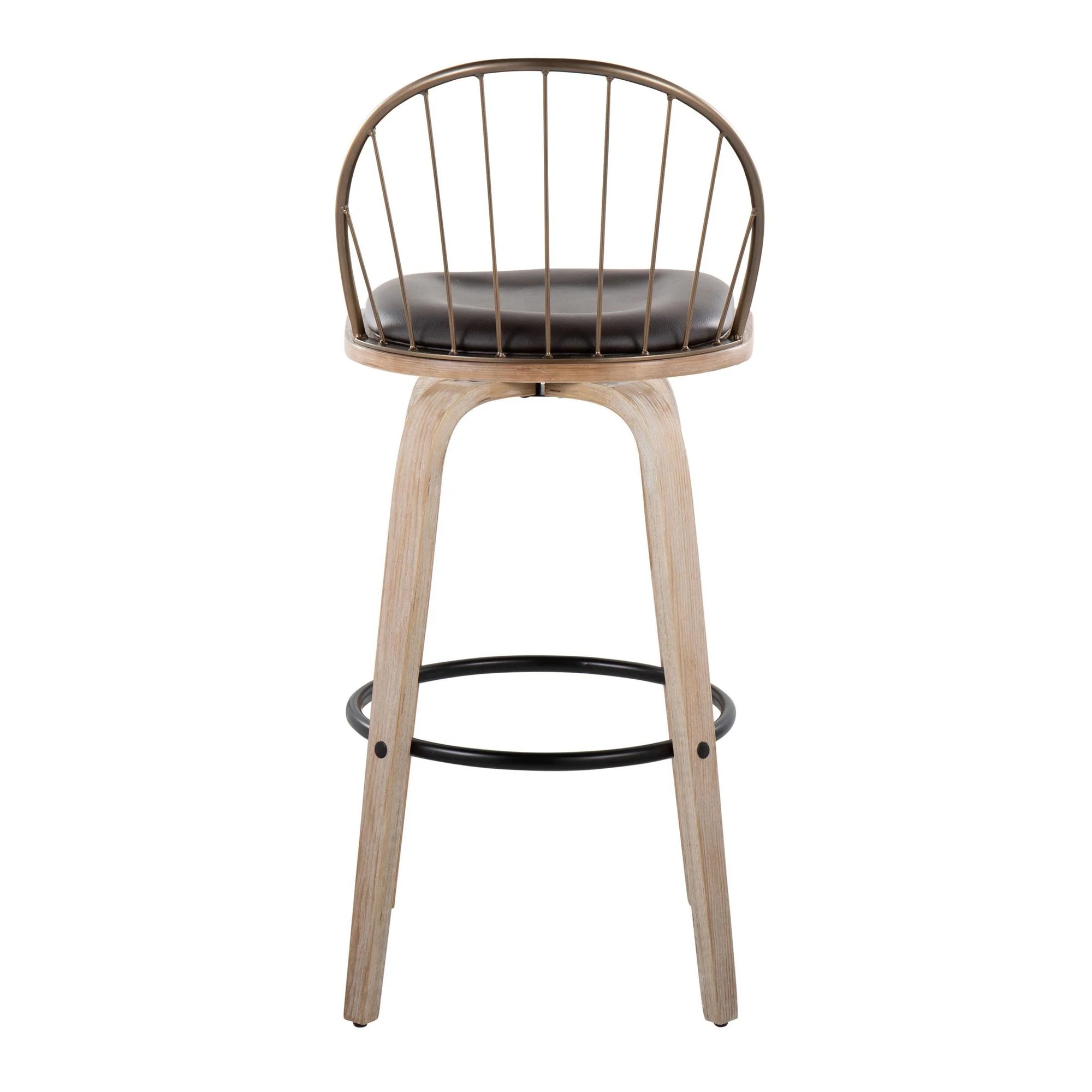 Riley 30" Fixed-Height Barstool - Set of 2 Brown By LumiSource - Image 18