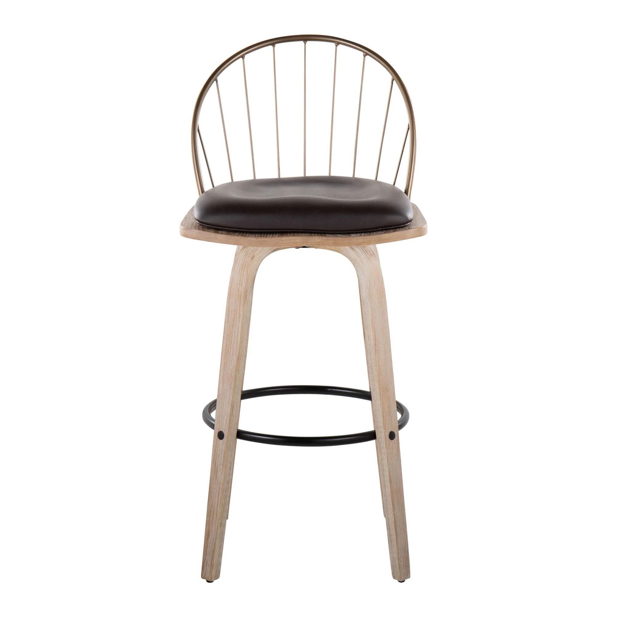 Riley 30" Fixed-Height Barstool - Set of 2 Brown By LumiSource - Image 19