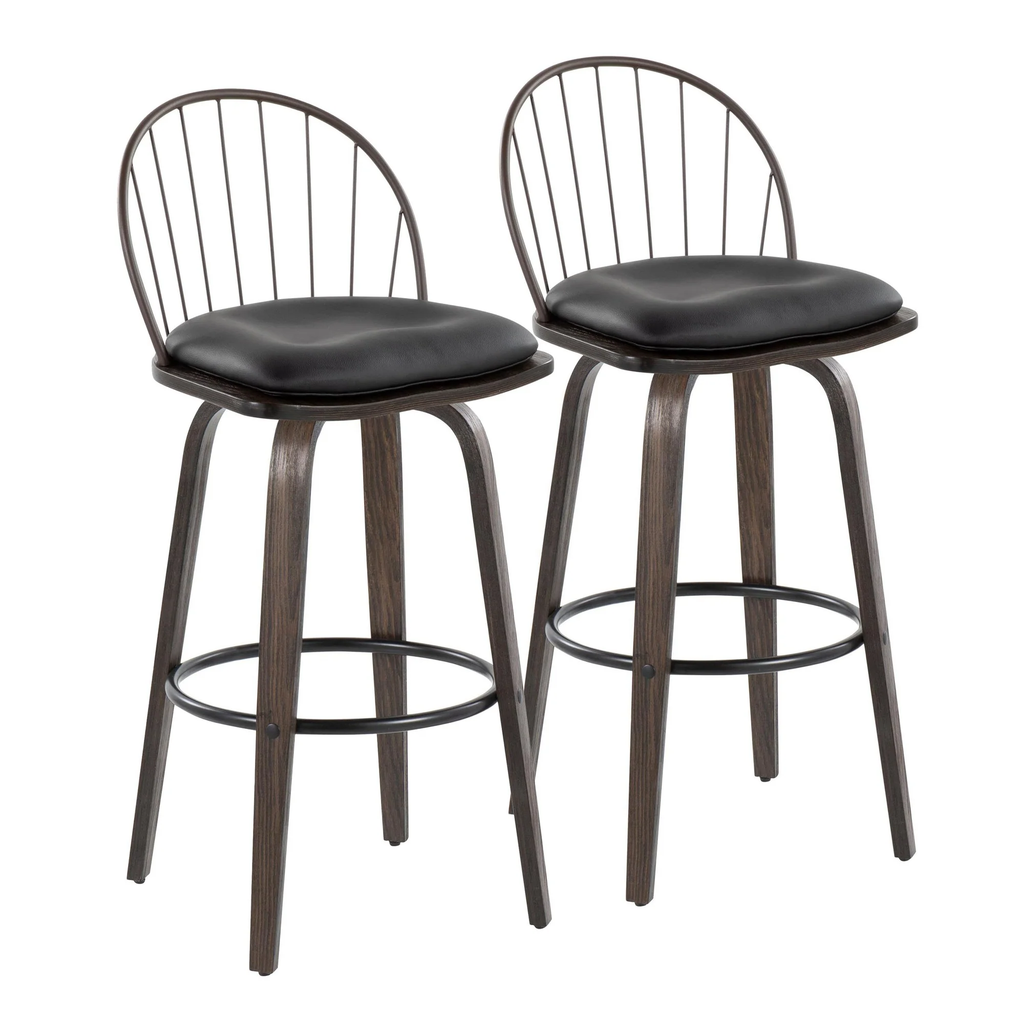 Riley 30" Fixed-Height Barstool - Set of 2 Brown By LumiSource - Image 3
