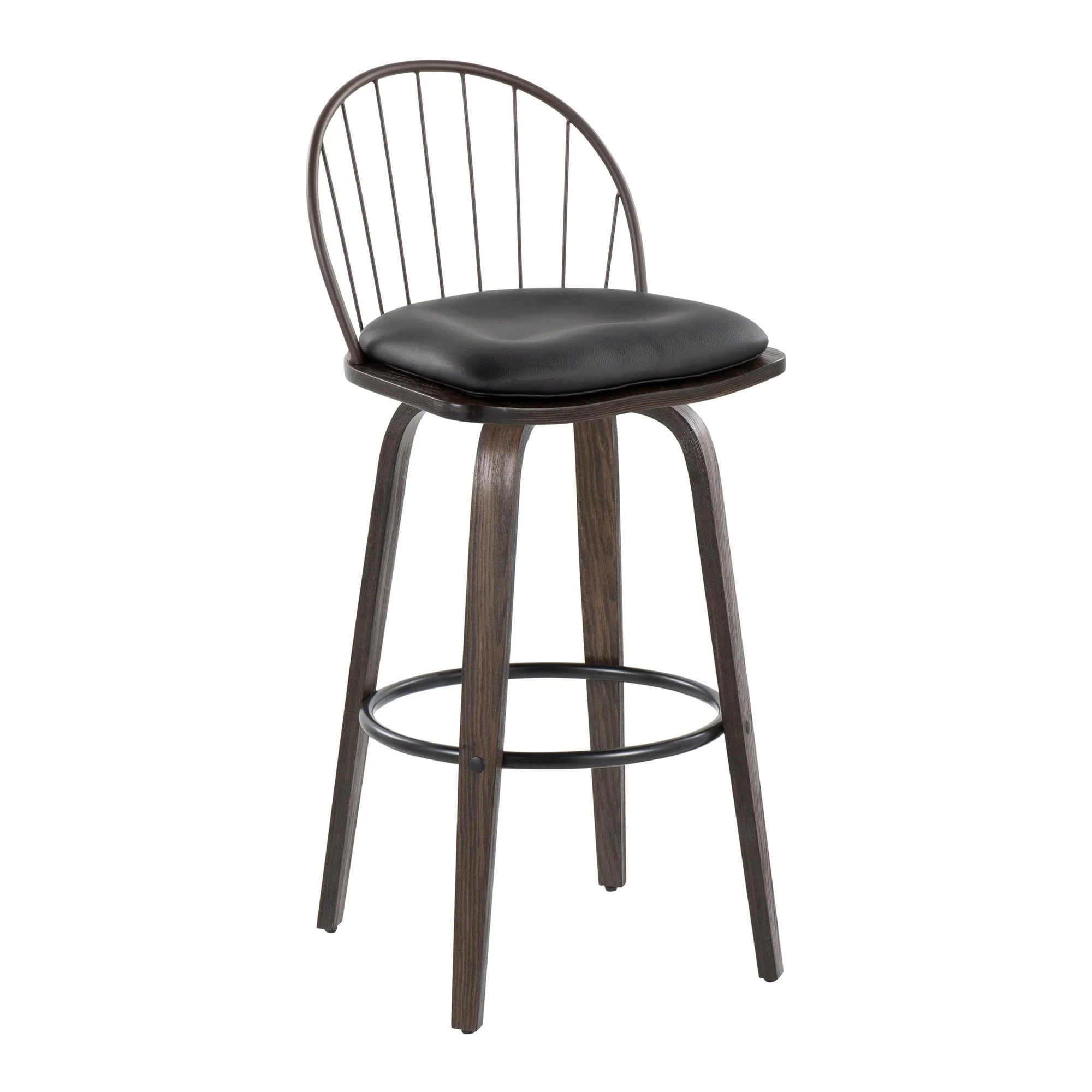 Riley 30" Fixed-Height Barstool - Set of 2 Brown By LumiSource - Image 4