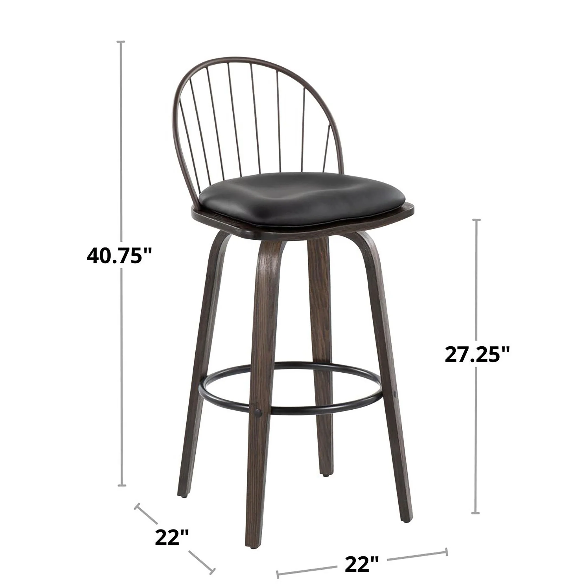 Riley 30" Fixed-Height Barstool - Set of 2 Brown By LumiSource - Image 9