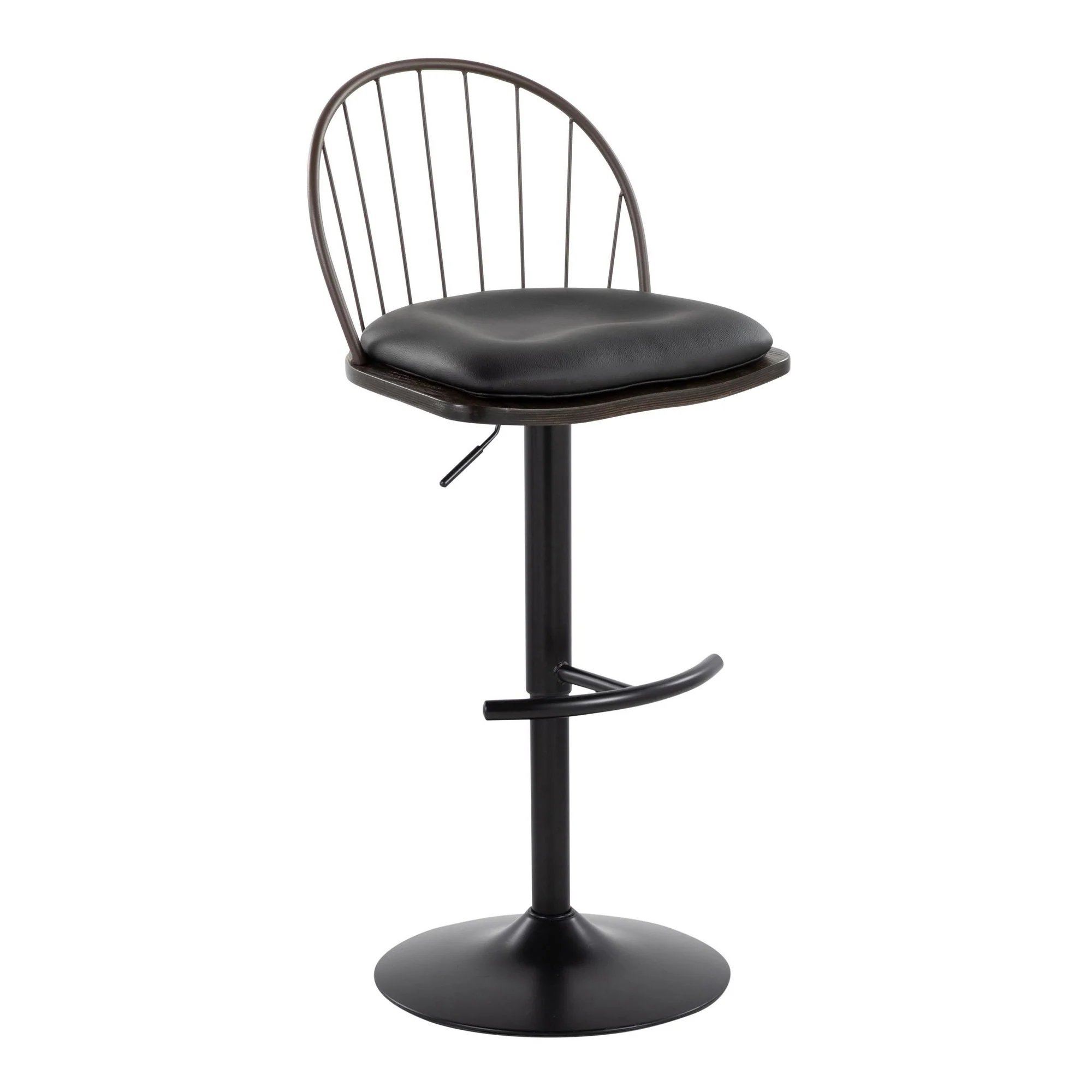 Riley Adjustable Barstool - Set of 2 Black By LumiSource - Image 13