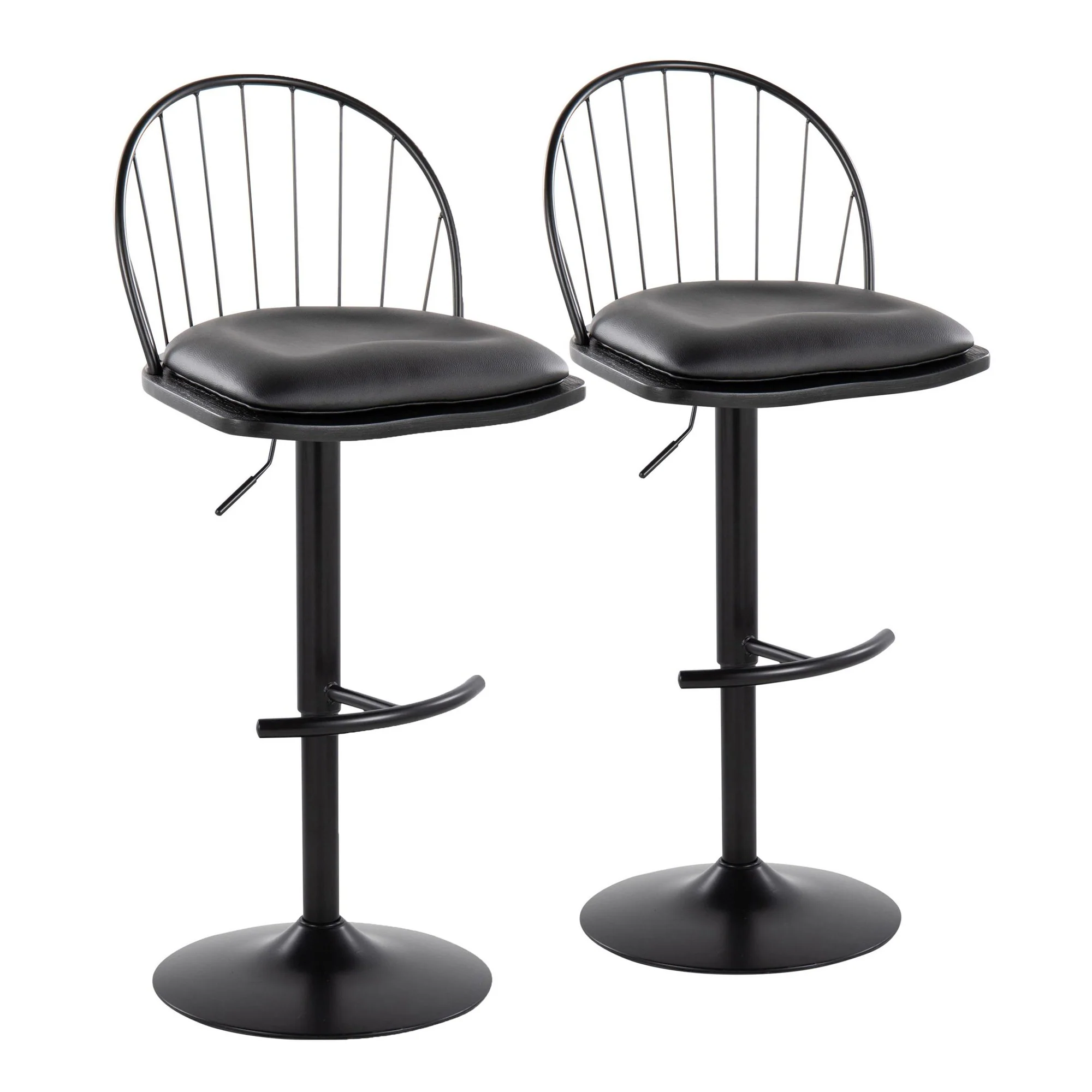 Riley Adjustable Barstool - Set of 2 Black By LumiSource - Image 3