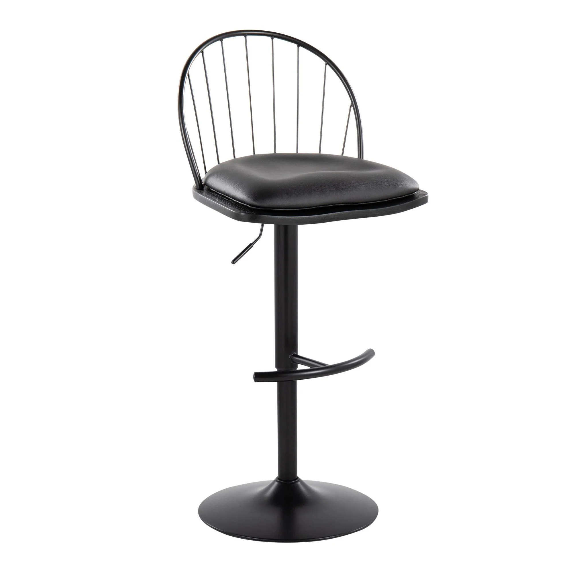 Riley Adjustable Barstool - Set of 2 Black By LumiSource - Image 4