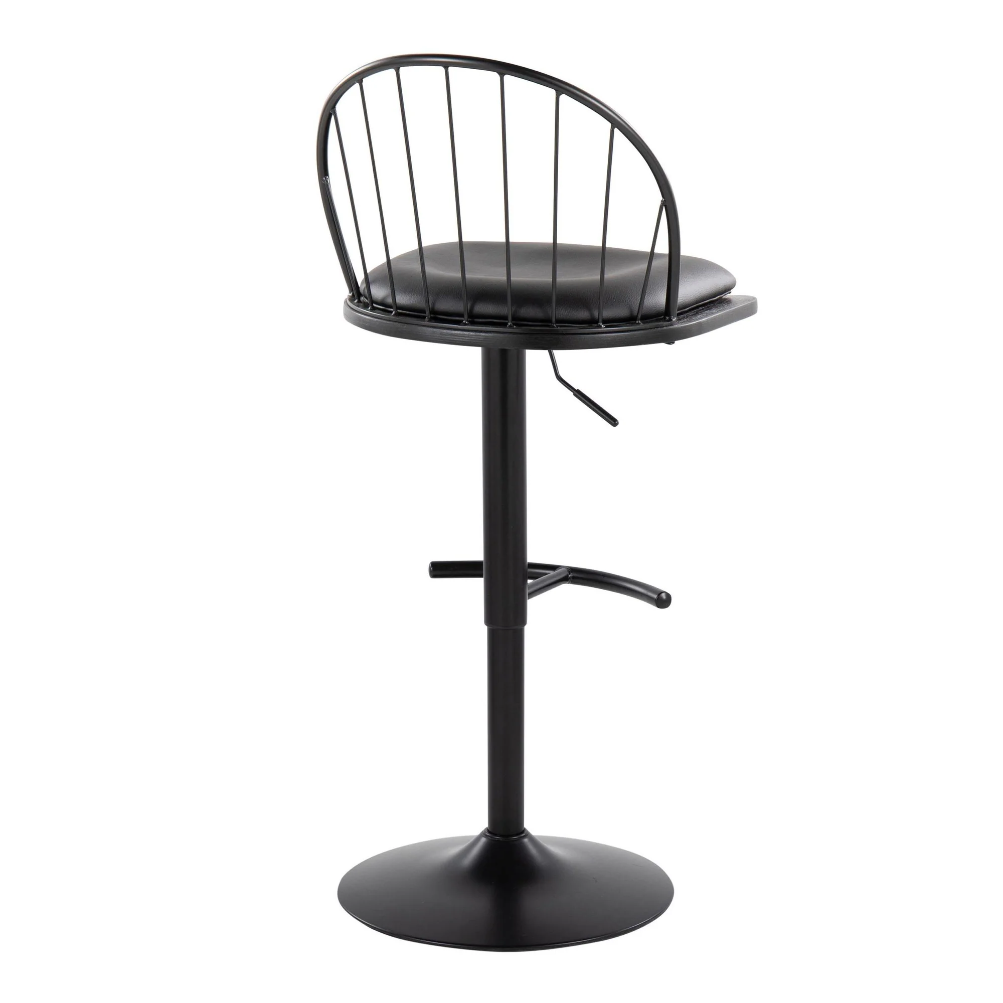 Riley Adjustable Barstool - Set of 2 Black By LumiSource - Image 6
