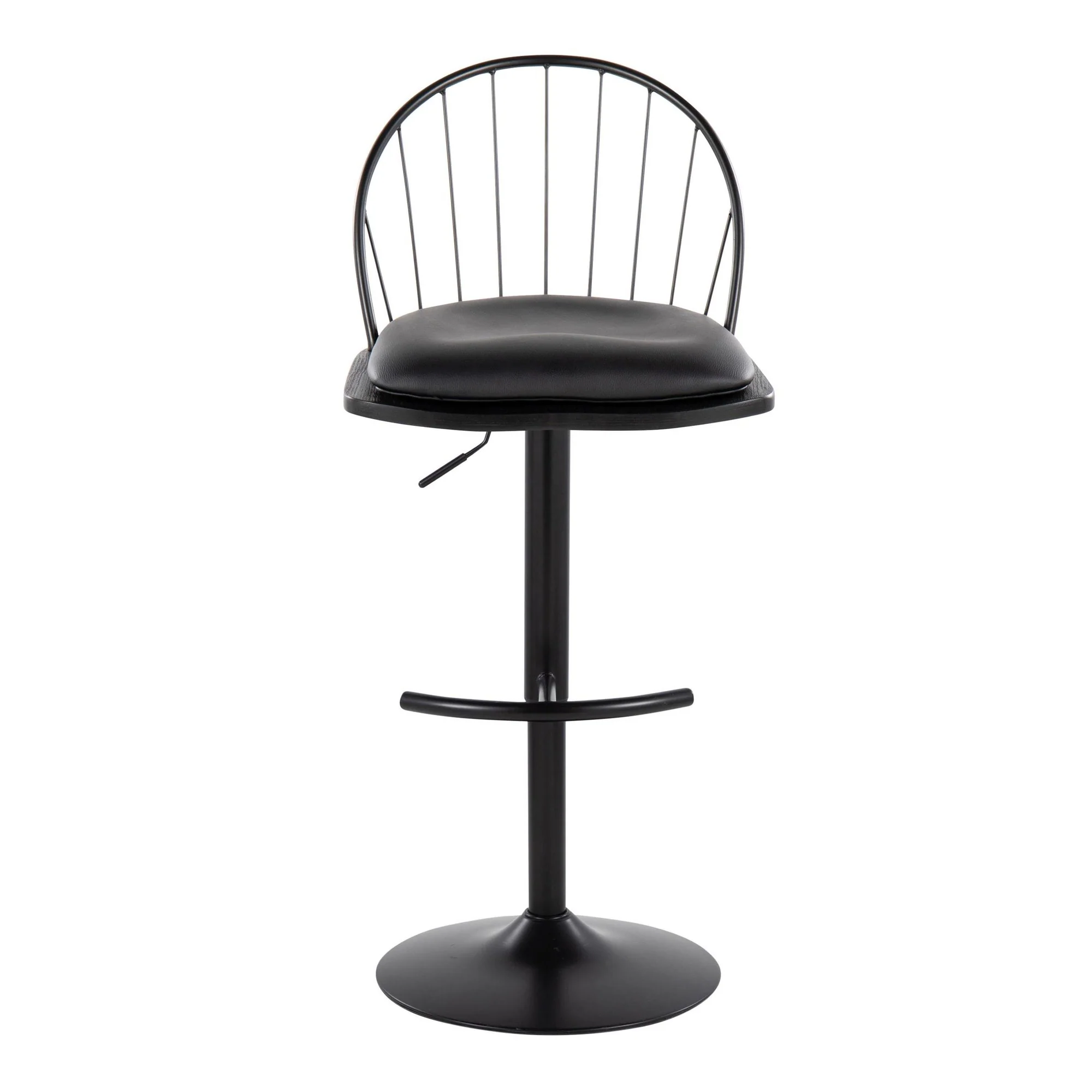 Riley Adjustable Barstool - Set of 2 Black By LumiSource - Image 8