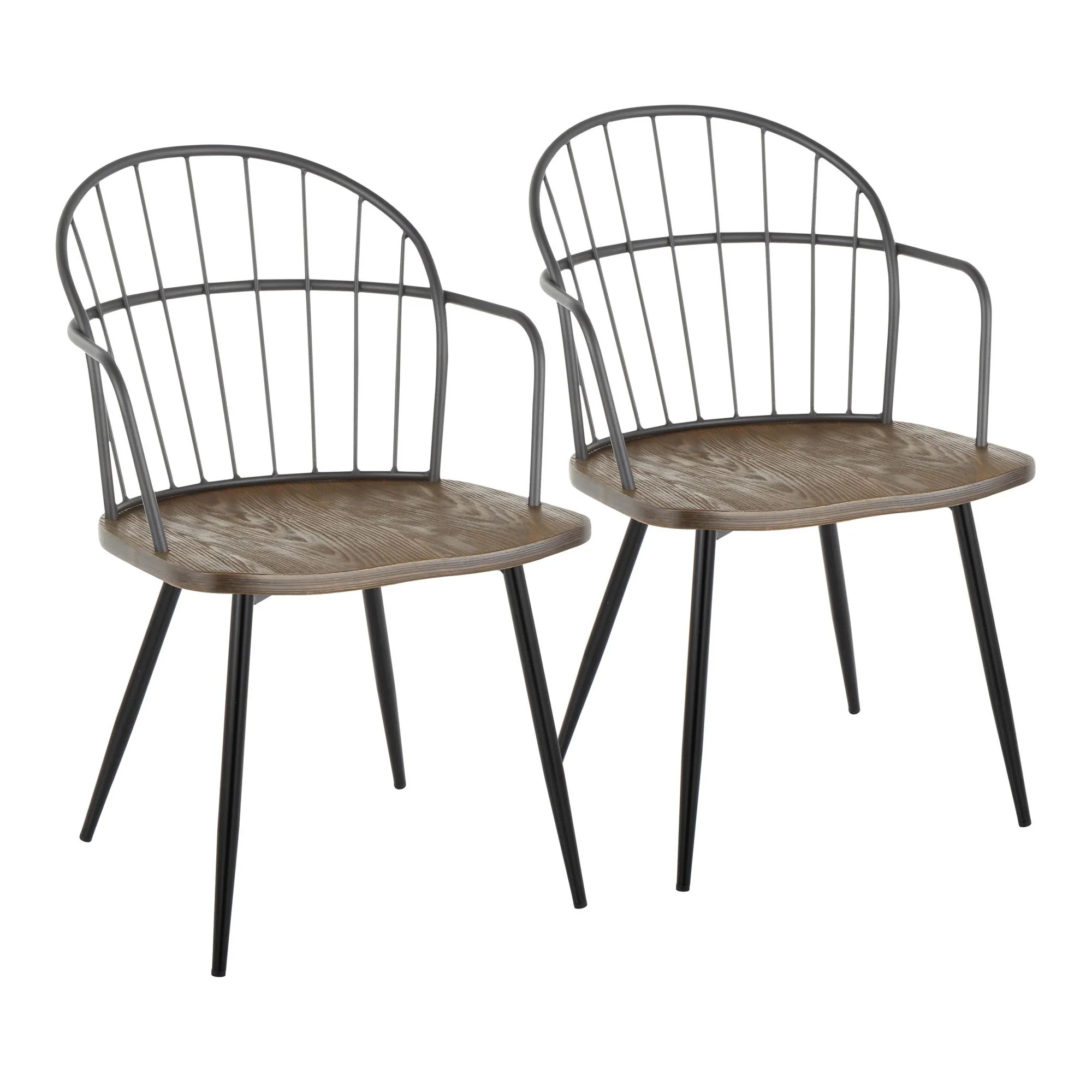 Riley Arm Chair - Set of 2 By LumiSource - CH-RILEYARM-HLC2 BKBNBK2 - Image 3