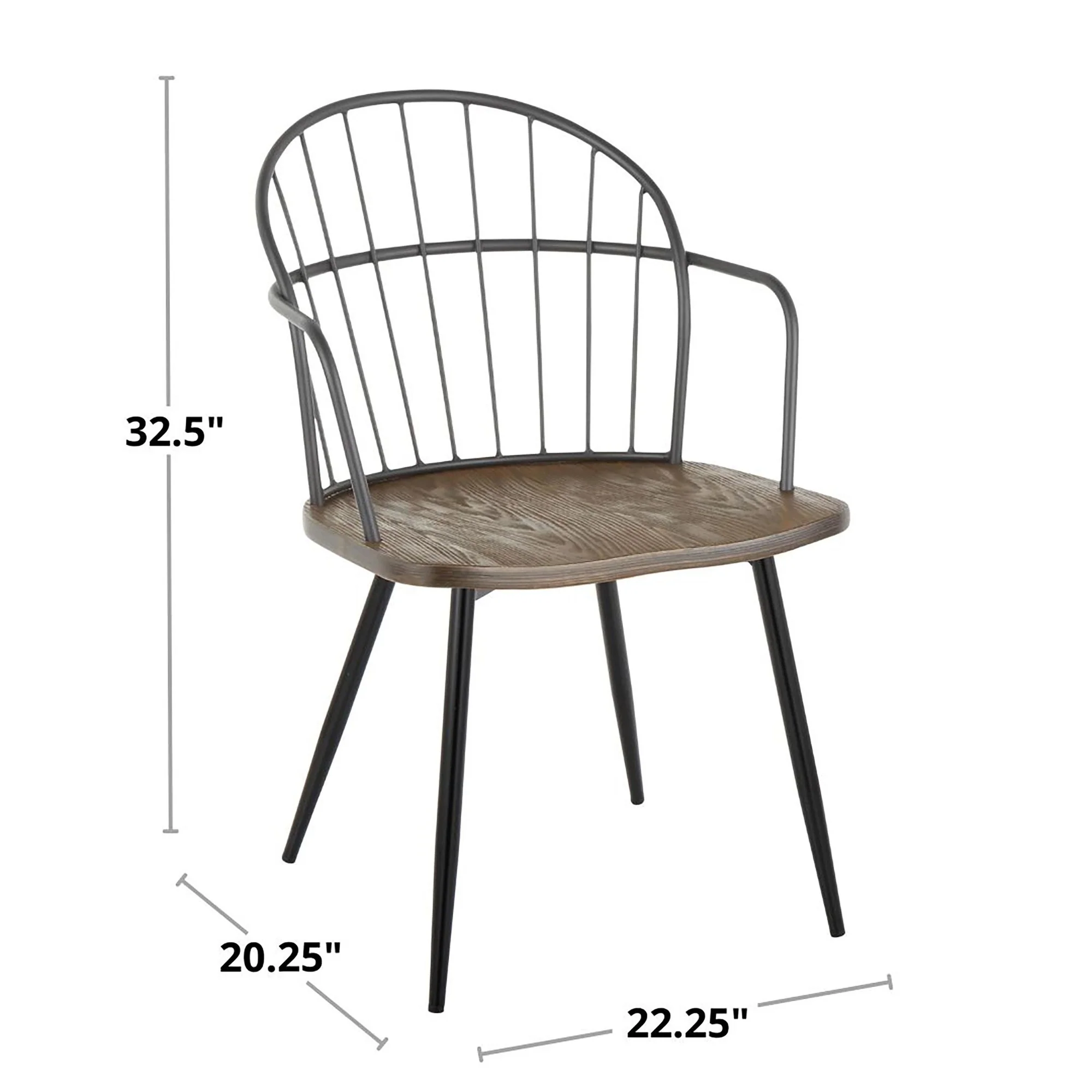 Riley Arm Chair - Set of 2 By LumiSource - CH-RILEYARM-HLC2 BKBNBK2 - Image 8