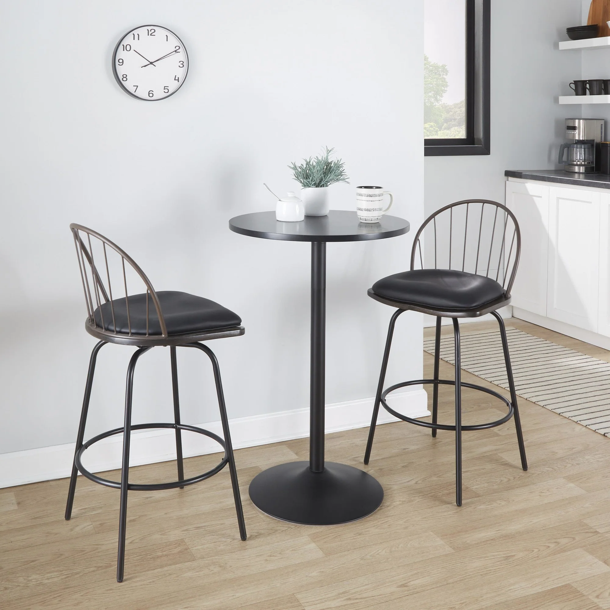 Riley Claire 26" Fixed-Height Counter Stool - Set of 2 Black By LumiSource - Image 10