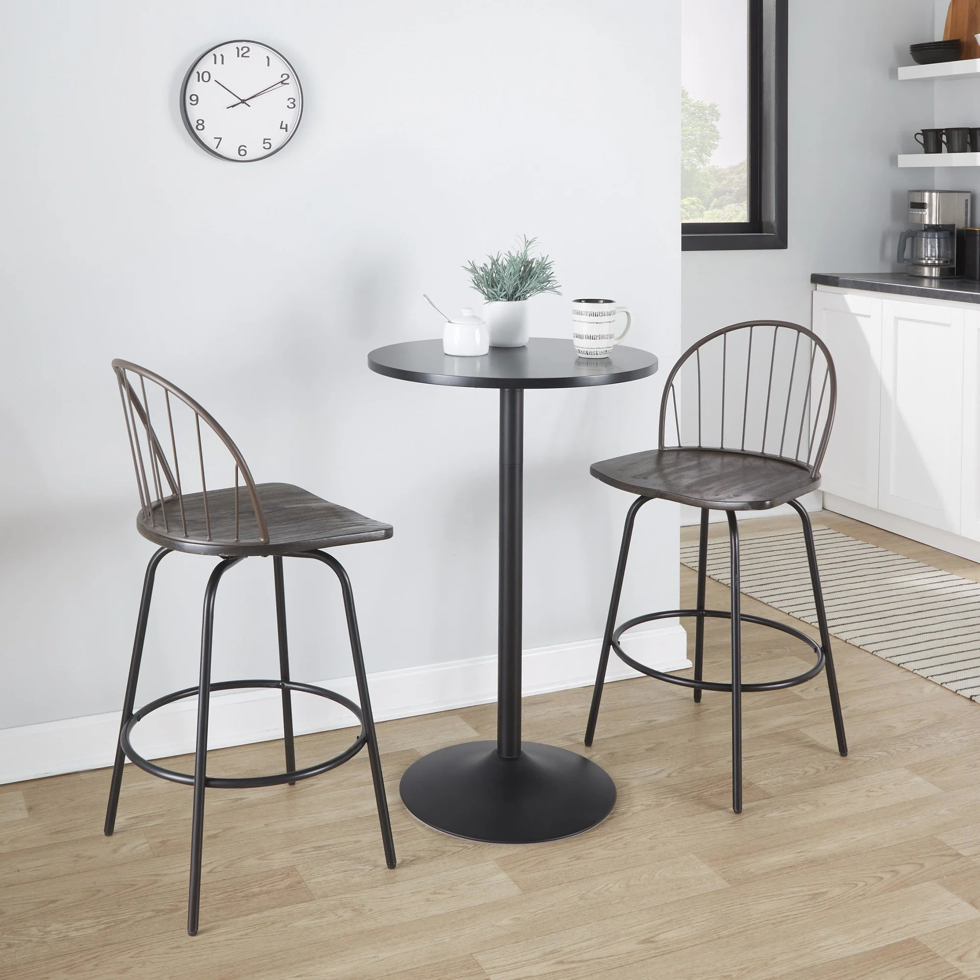 Riley Claire 26" Fixed-Height Counter Stool - Set of 2 Black By LumiSource - Image 11