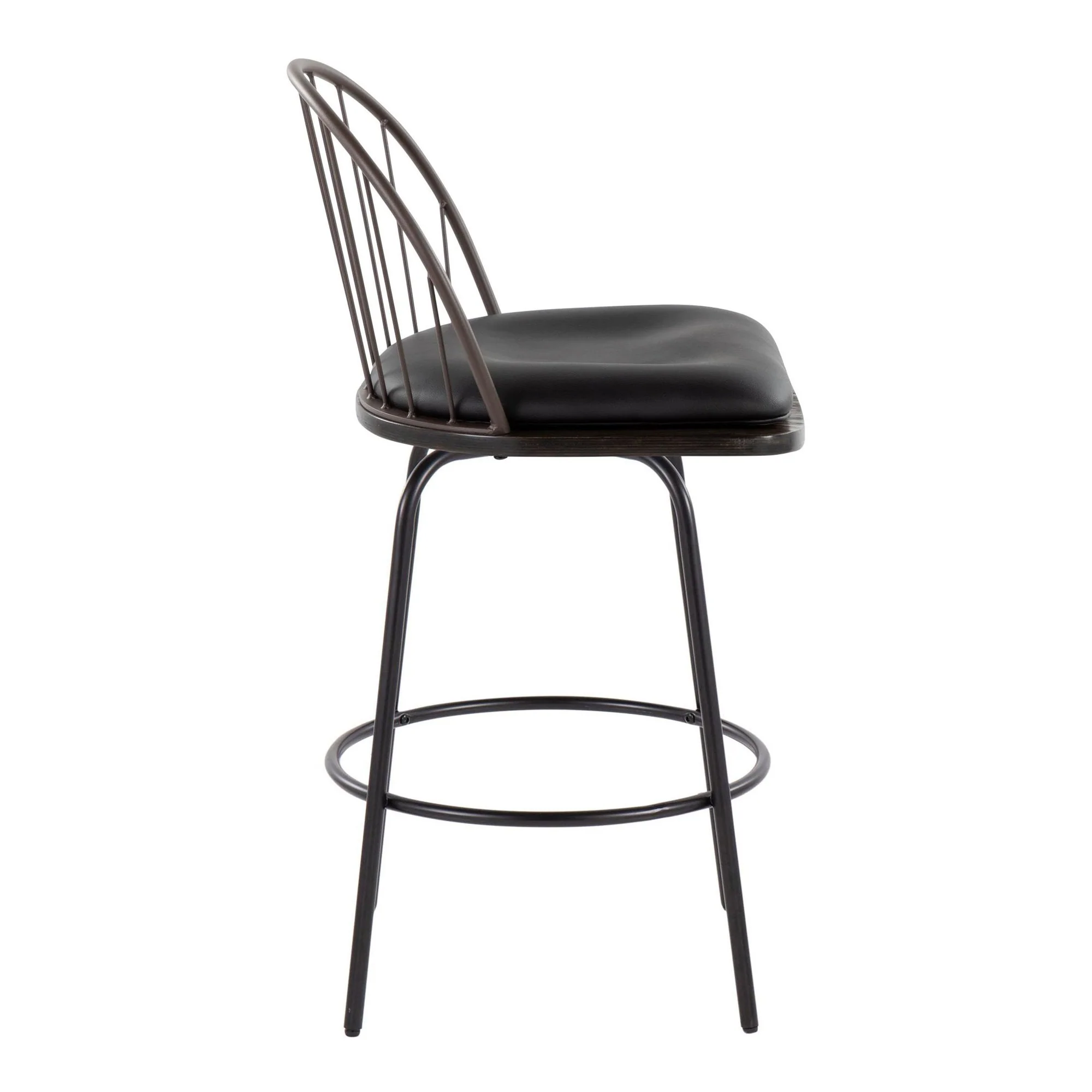 Riley Claire 26" Fixed-Height Counter Stool - Set of 2 Black By LumiSource - Image 14