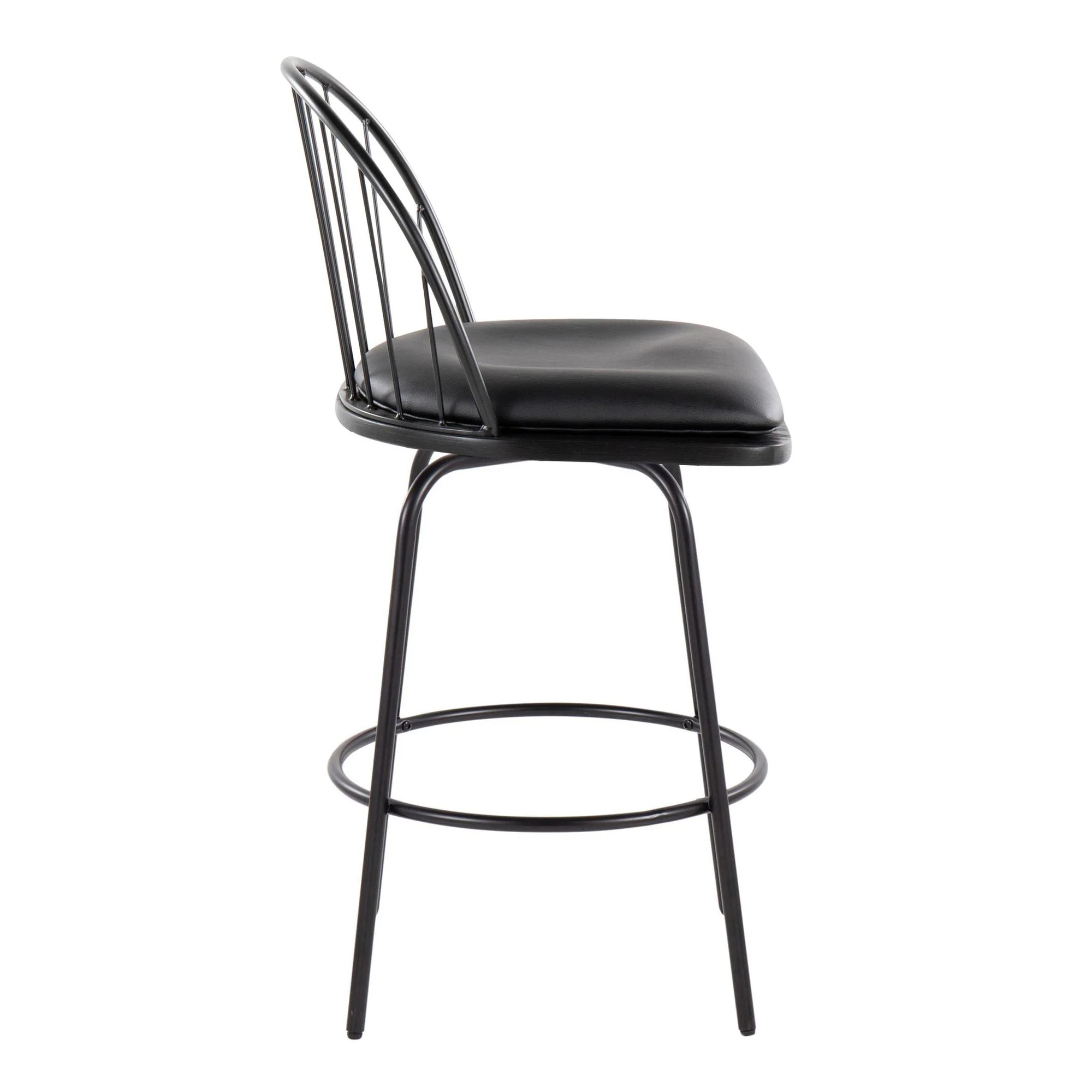 Riley Claire 26" Fixed-Height Counter Stool - Set of 2 Black By LumiSource - Image 5