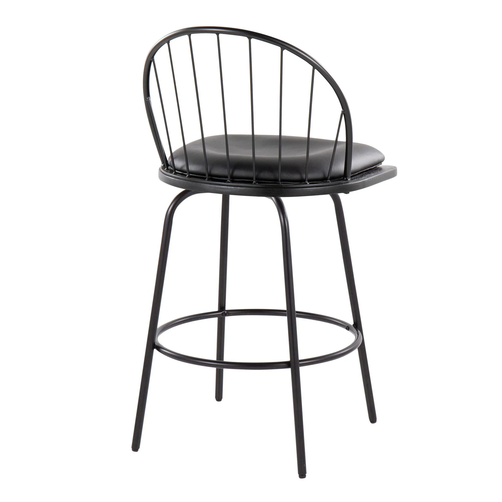 Riley Claire 26" Fixed-Height Counter Stool - Set of 2 Black By LumiSource - Image 6