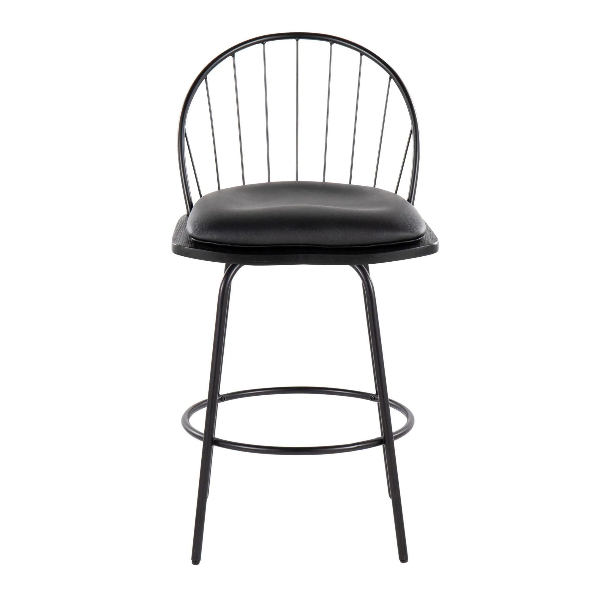 Riley Claire 26" Fixed-Height Counter Stool - Set of 2 Black By LumiSource - Image 8