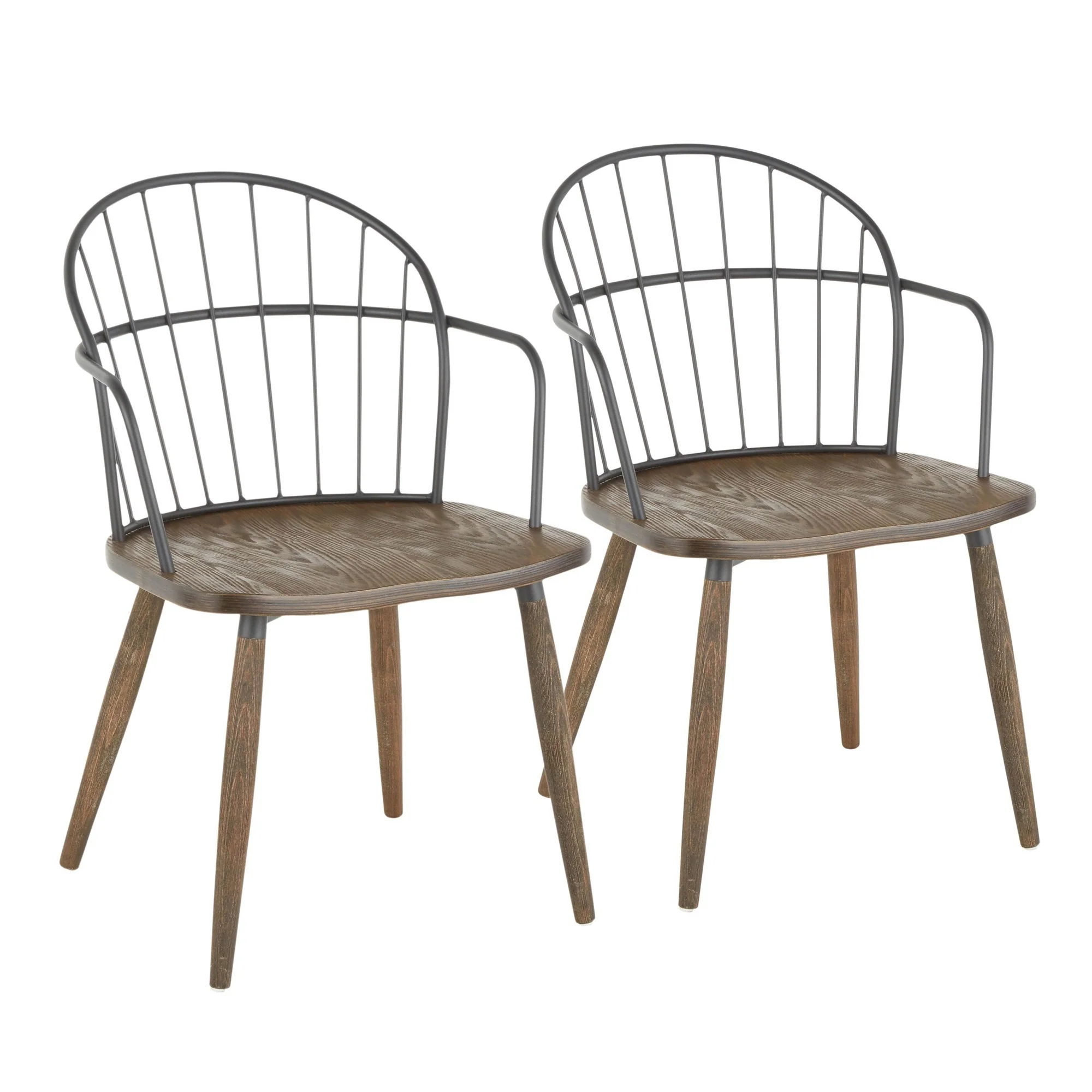 Riley Accent/Dining Chair with Arms - Set of 2 Brown By LumiSource - Image 2