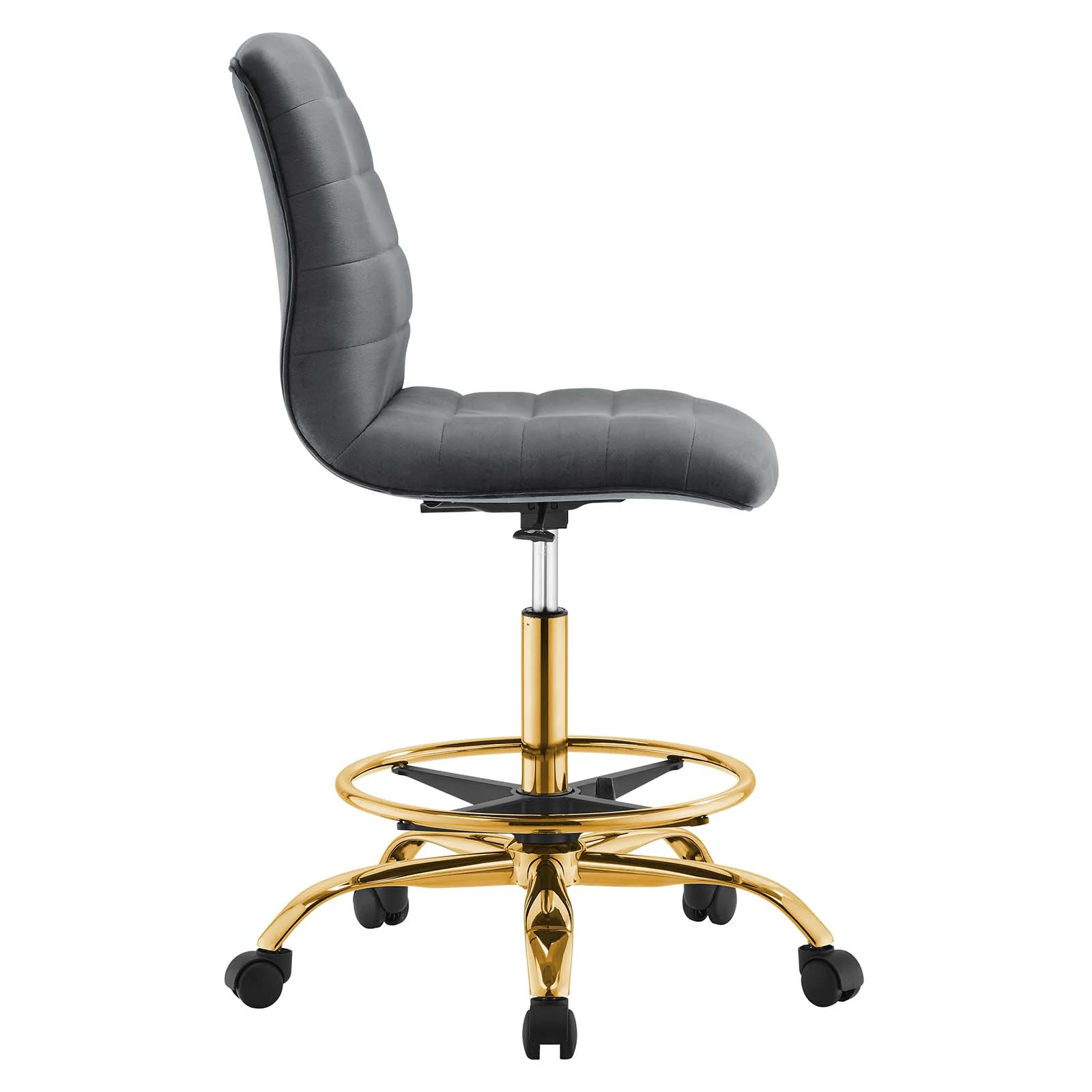 Ripple Armless Performance Velvet Drafting Chair By Modway - EEI-4976 - Image 18