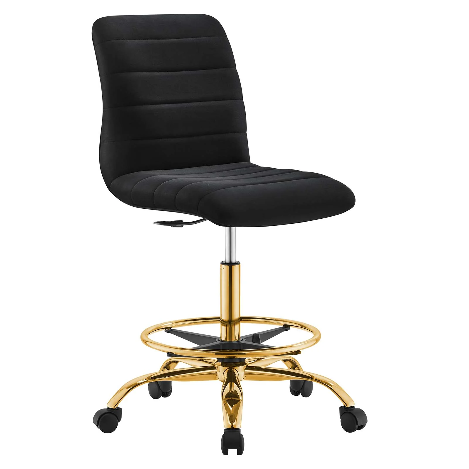 Ripple Armless Performance Velvet Drafting Chair By Modway - EEI-4976 - Image 2