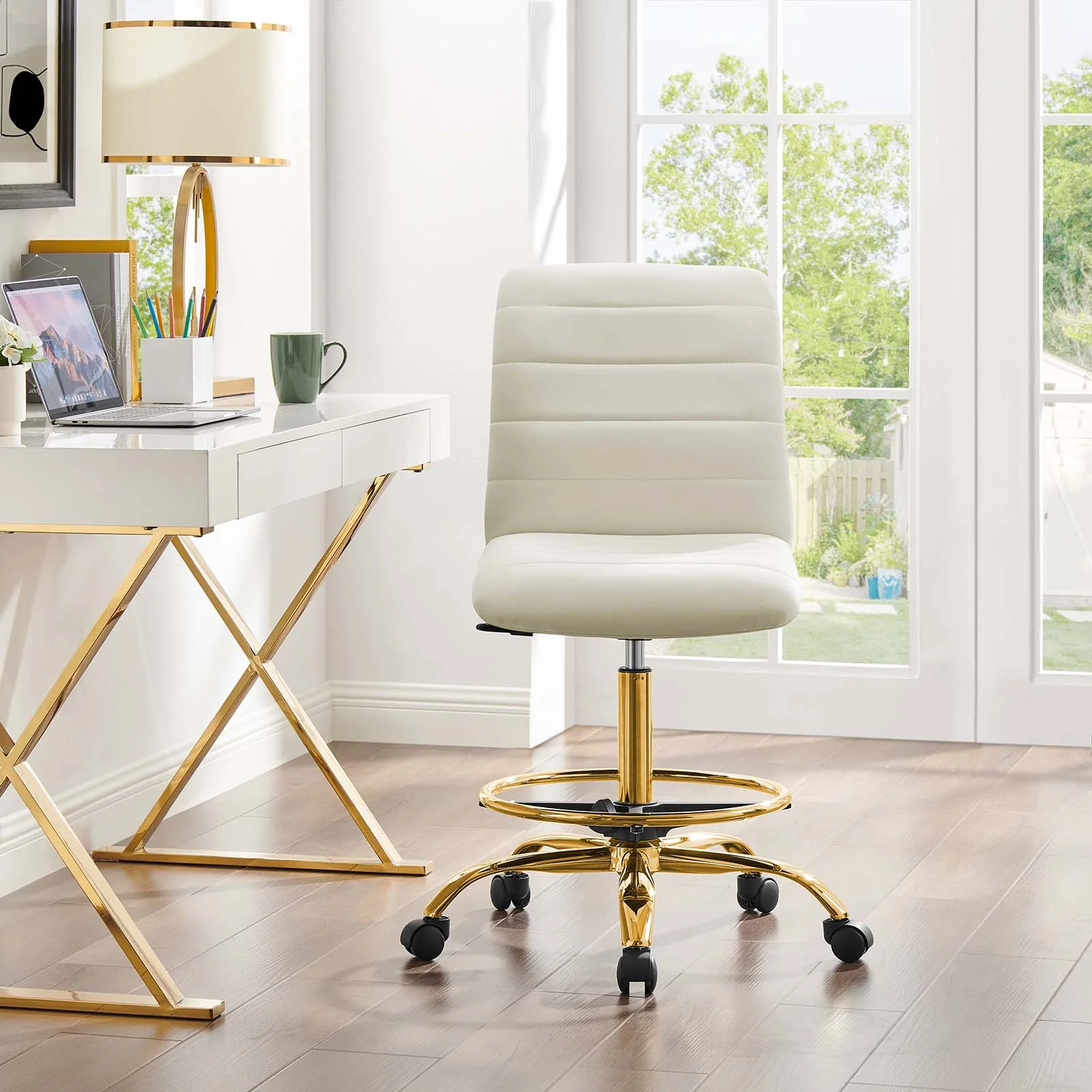 Ripple Armless Performance Velvet Drafting Chair By Modway - EEI-4976 - Image 32