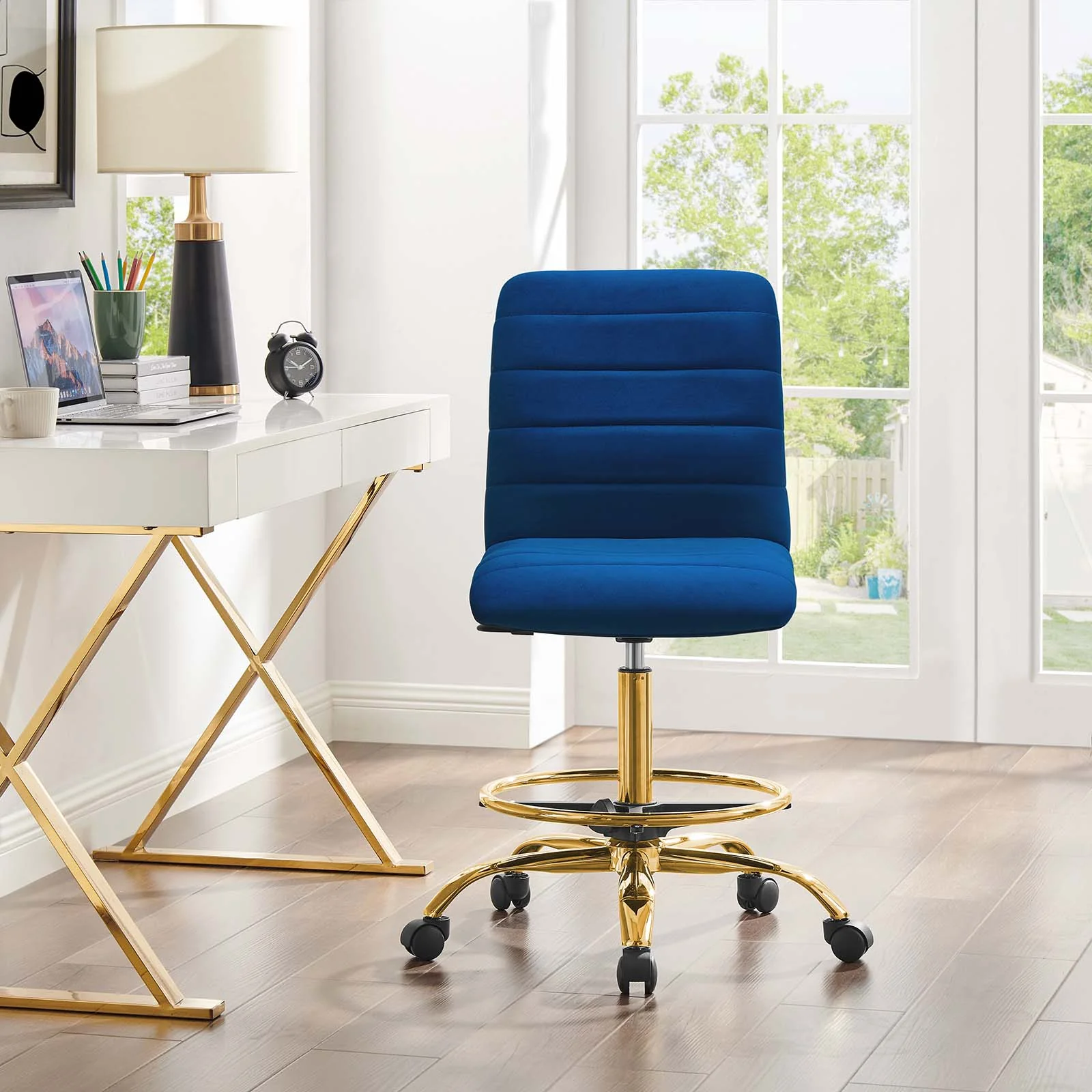 Ripple Armless Performance Velvet Drafting Chair By Modway - EEI-4976 - Image 40