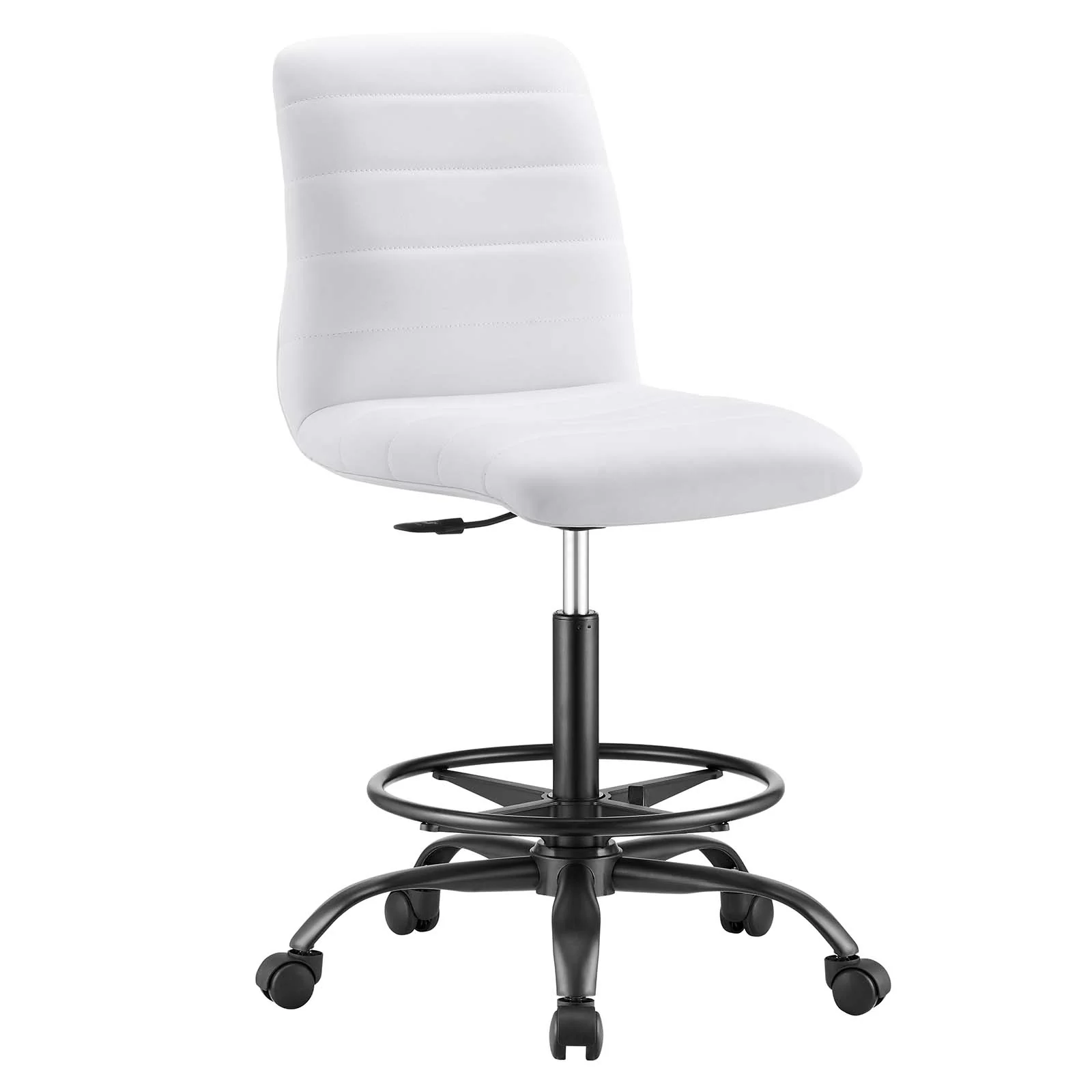 Ripple Armless Vegan Leather Drafting Chair By Modway - EEI-4978 - Image 17