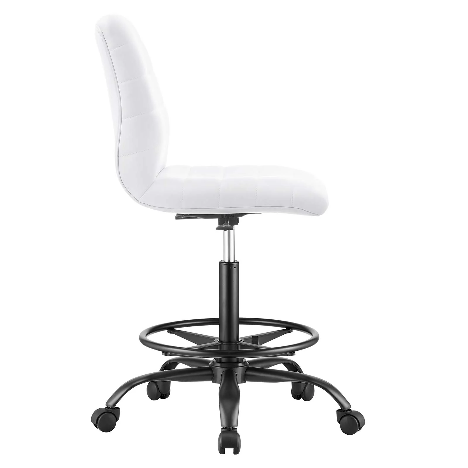 Ripple Armless Vegan Leather Drafting Chair By Modway - EEI-4978 - Image 18