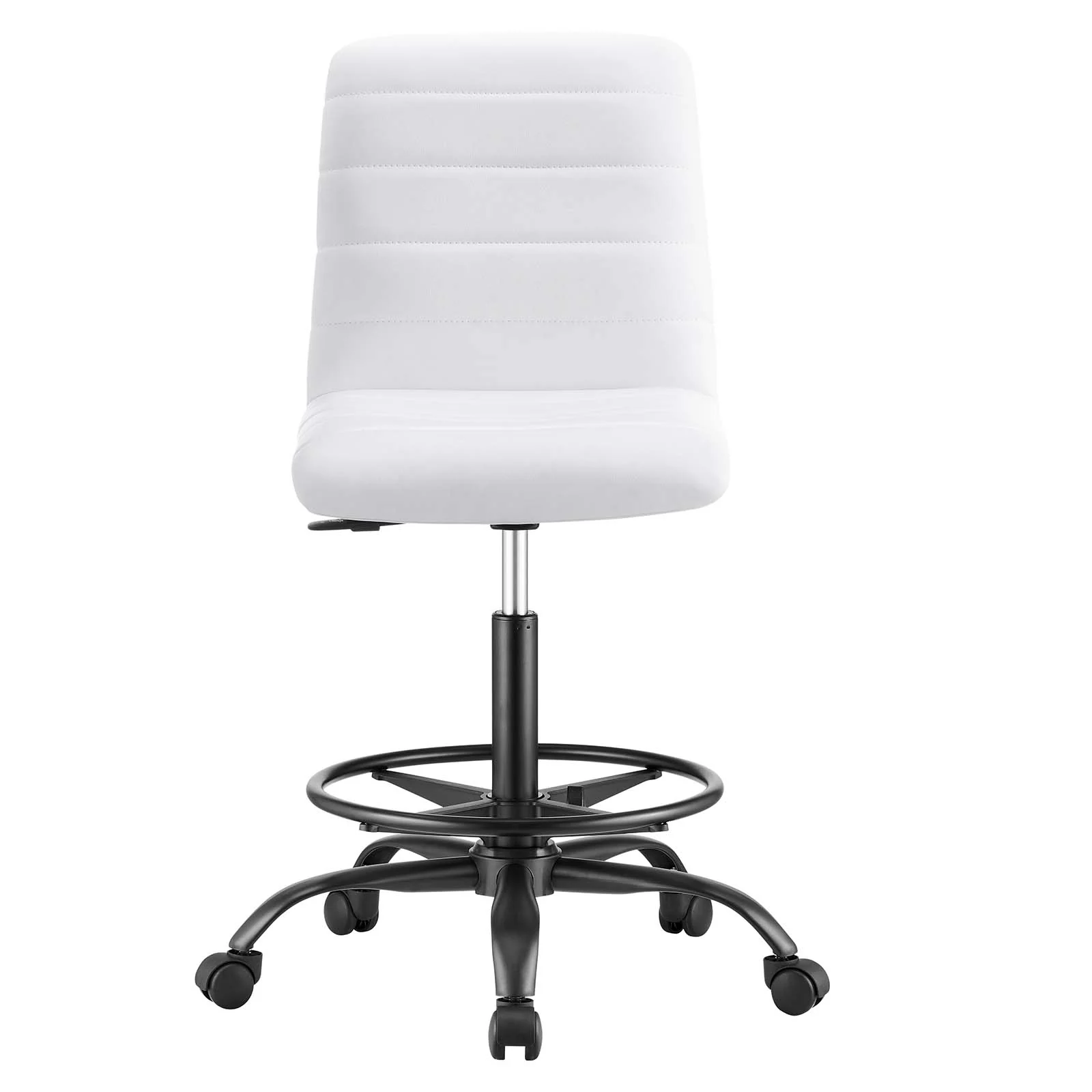 Ripple Armless Vegan Leather Drafting Chair By Modway - EEI-4978 - Image 20
