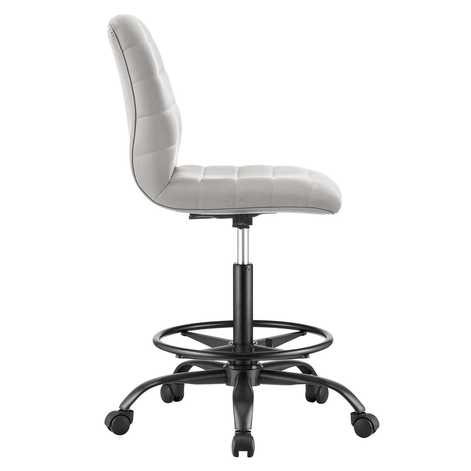 Ripple Armless Vegan Leather Drafting Chair By Modway - EEI-4978 - Image 3