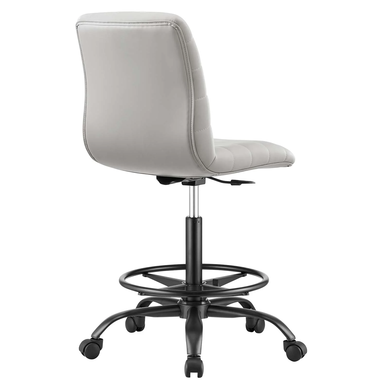 Ripple Armless Vegan Leather Drafting Chair By Modway - EEI-4978 - Image 4