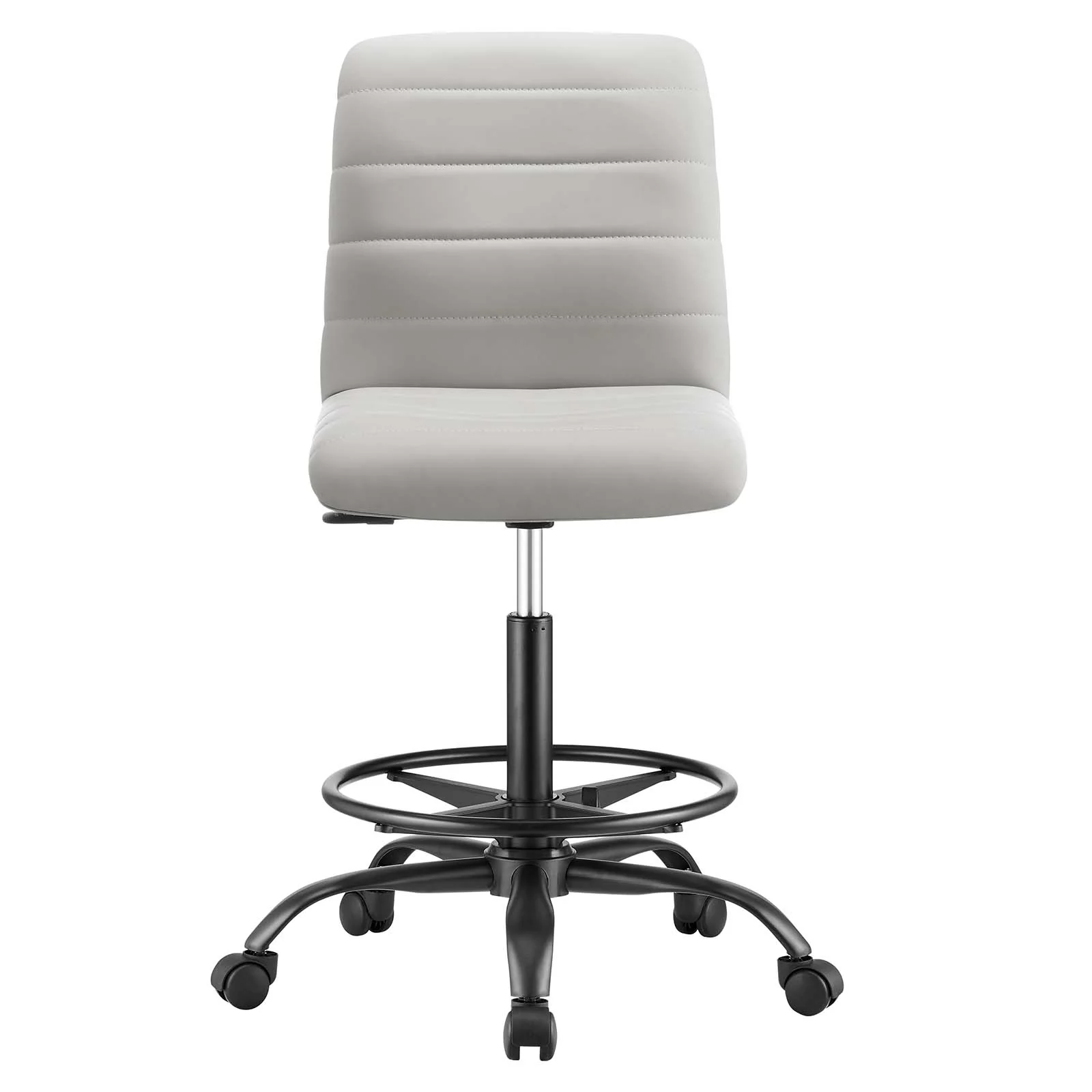 Ripple Armless Vegan Leather Drafting Chair By Modway - EEI-4978 - Image 5