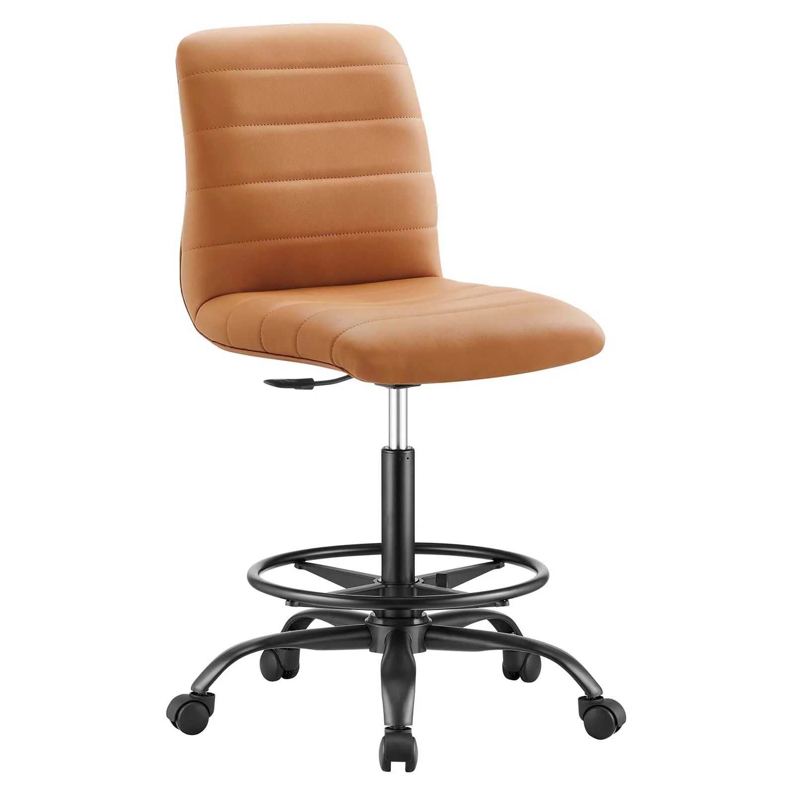 Ripple Armless Vegan Leather Drafting Chair By Modway - EEI-4978 - Image 9