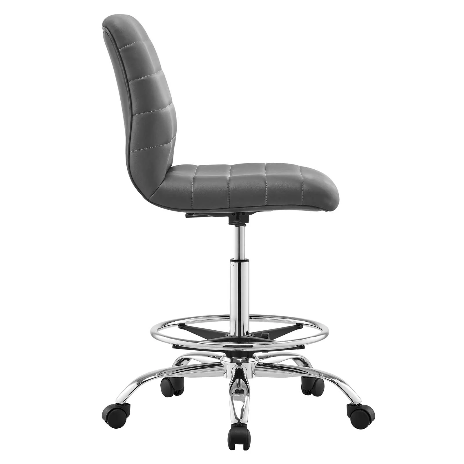 Ripple Armless Vegan Leather Drafting Chair By Modway - EEI-4980 - Image 10