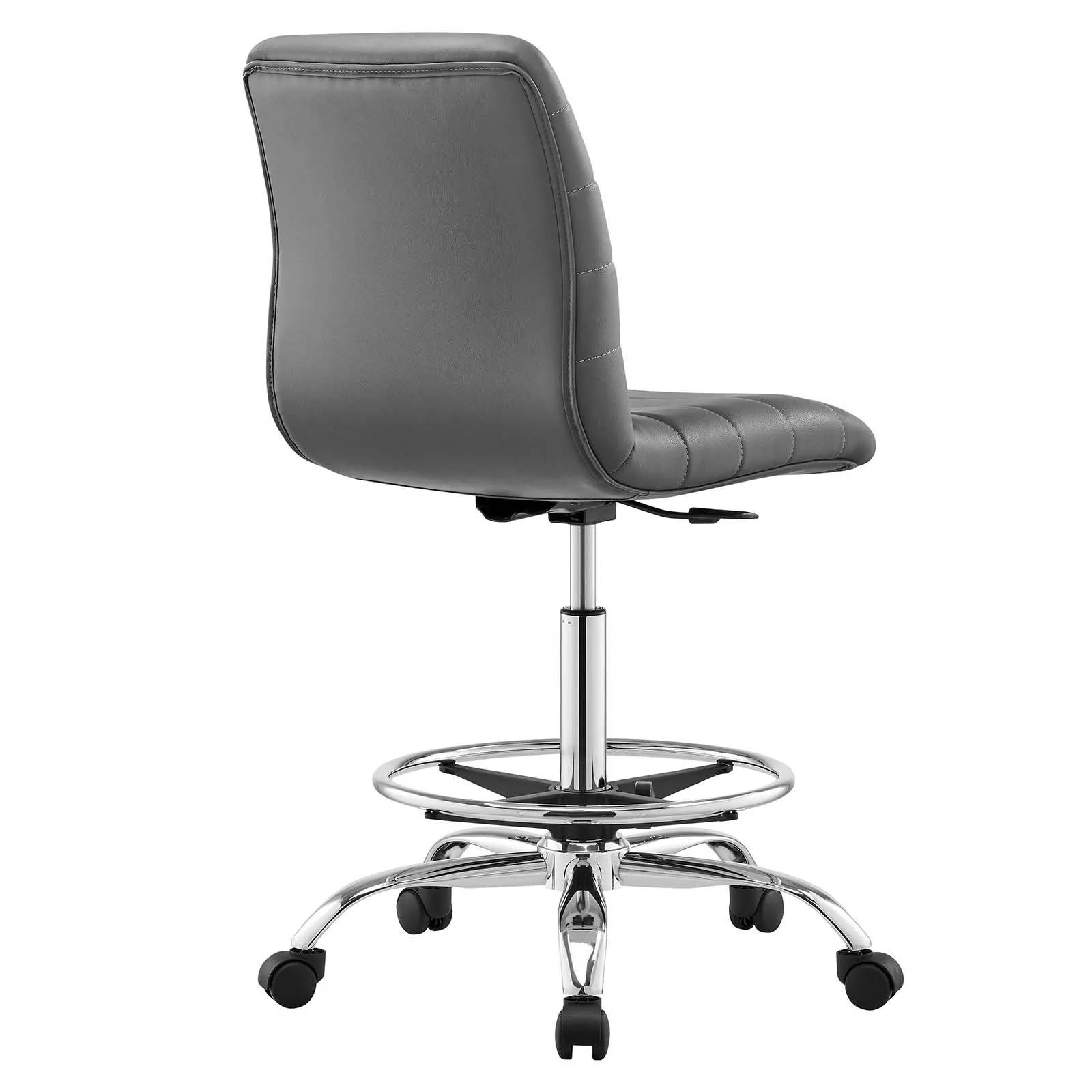 Ripple Armless Vegan Leather Drafting Chair By Modway - EEI-4980 - Image 11