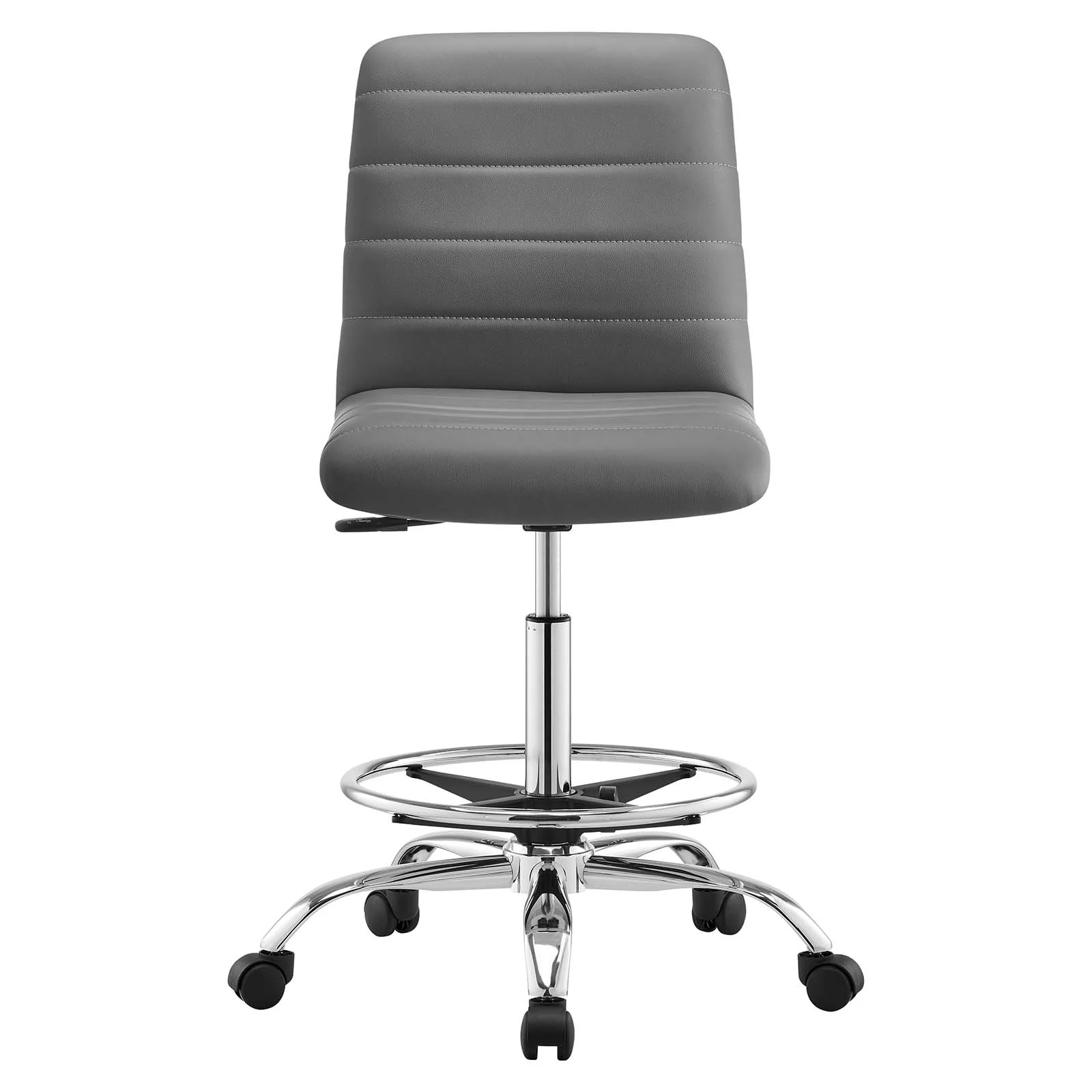Ripple Armless Vegan Leather Drafting Chair By Modway - EEI-4980 - Image 12