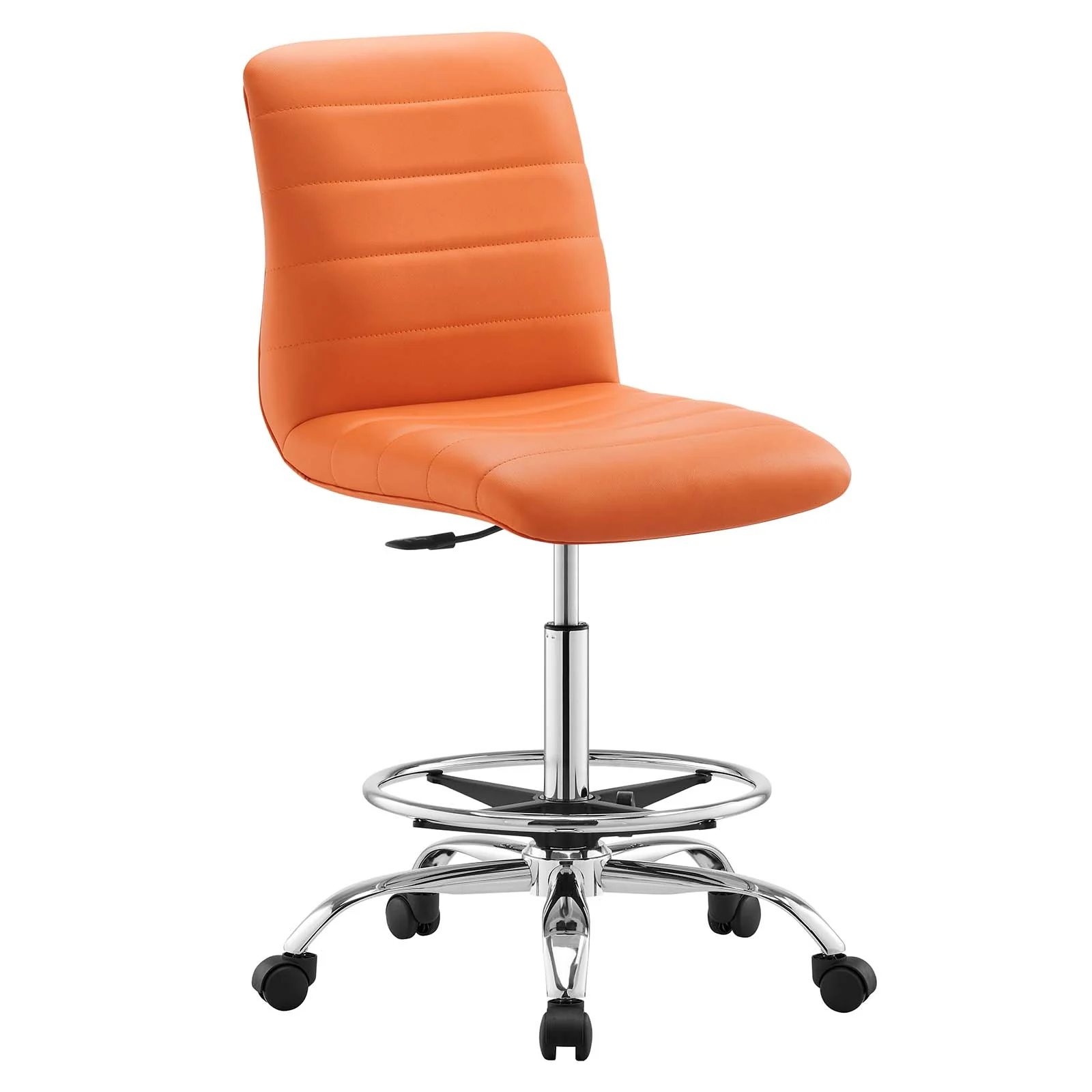 Ripple Armless Vegan Leather Drafting Chair By Modway - EEI-4980 - Image 17