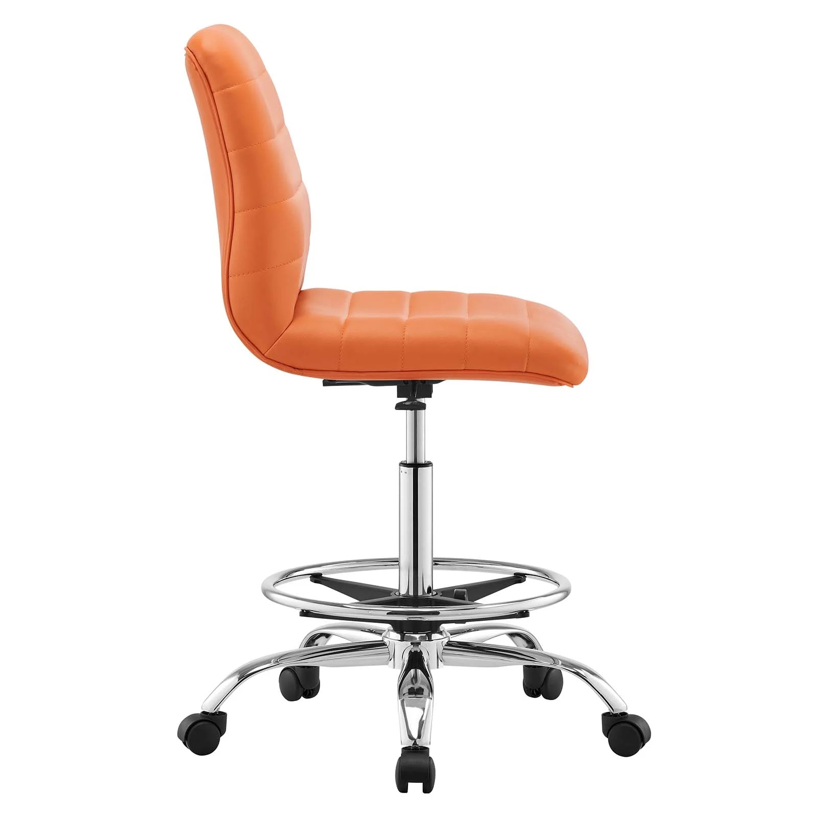 Ripple Armless Vegan Leather Drafting Chair By Modway - EEI-4980 - Image 18