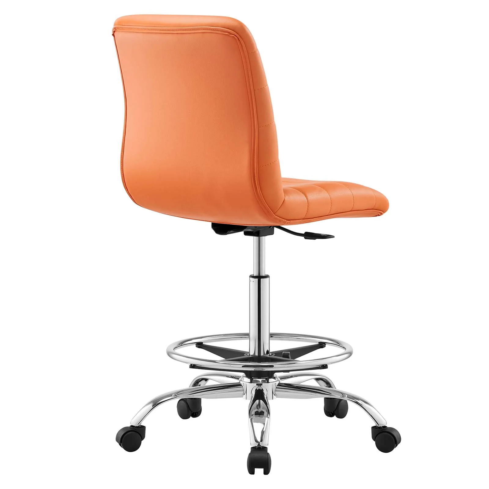 Ripple Armless Vegan Leather Drafting Chair By Modway - EEI-4980 - Image 19