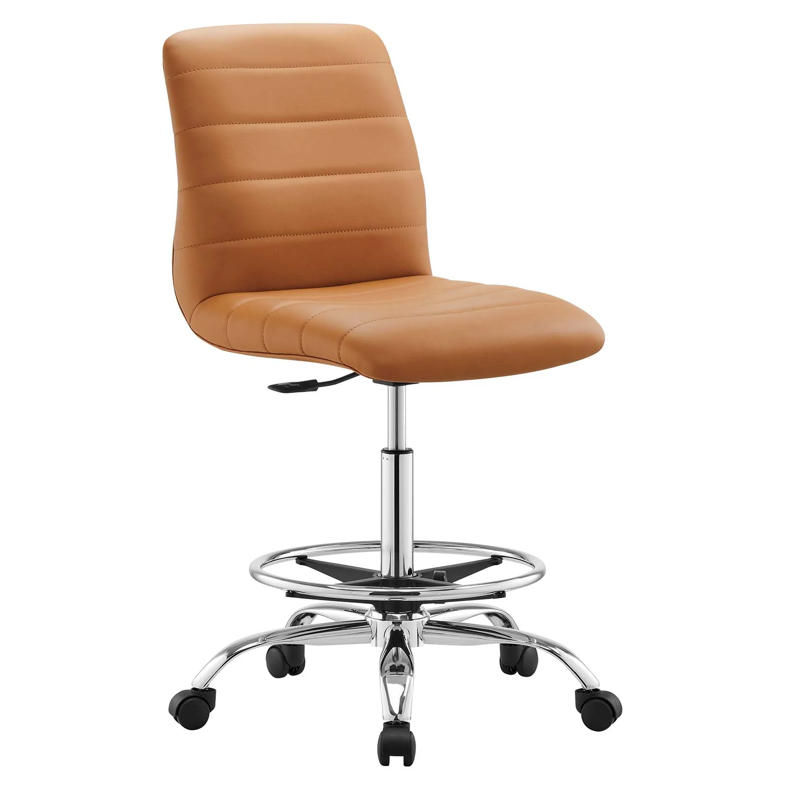 Ripple Armless Vegan Leather Drafting Chair By Modway - EEI-4980 - Image 25