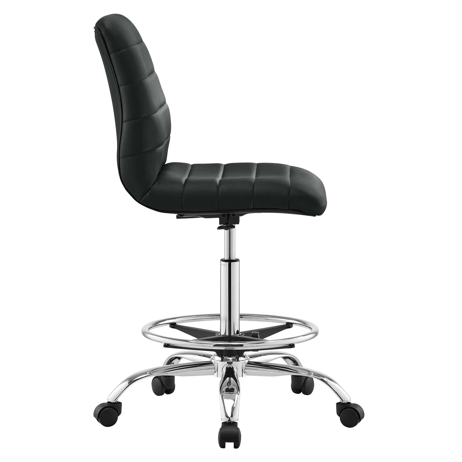 Ripple Armless Vegan Leather Drafting Chair By Modway - EEI-4980 - Image 3