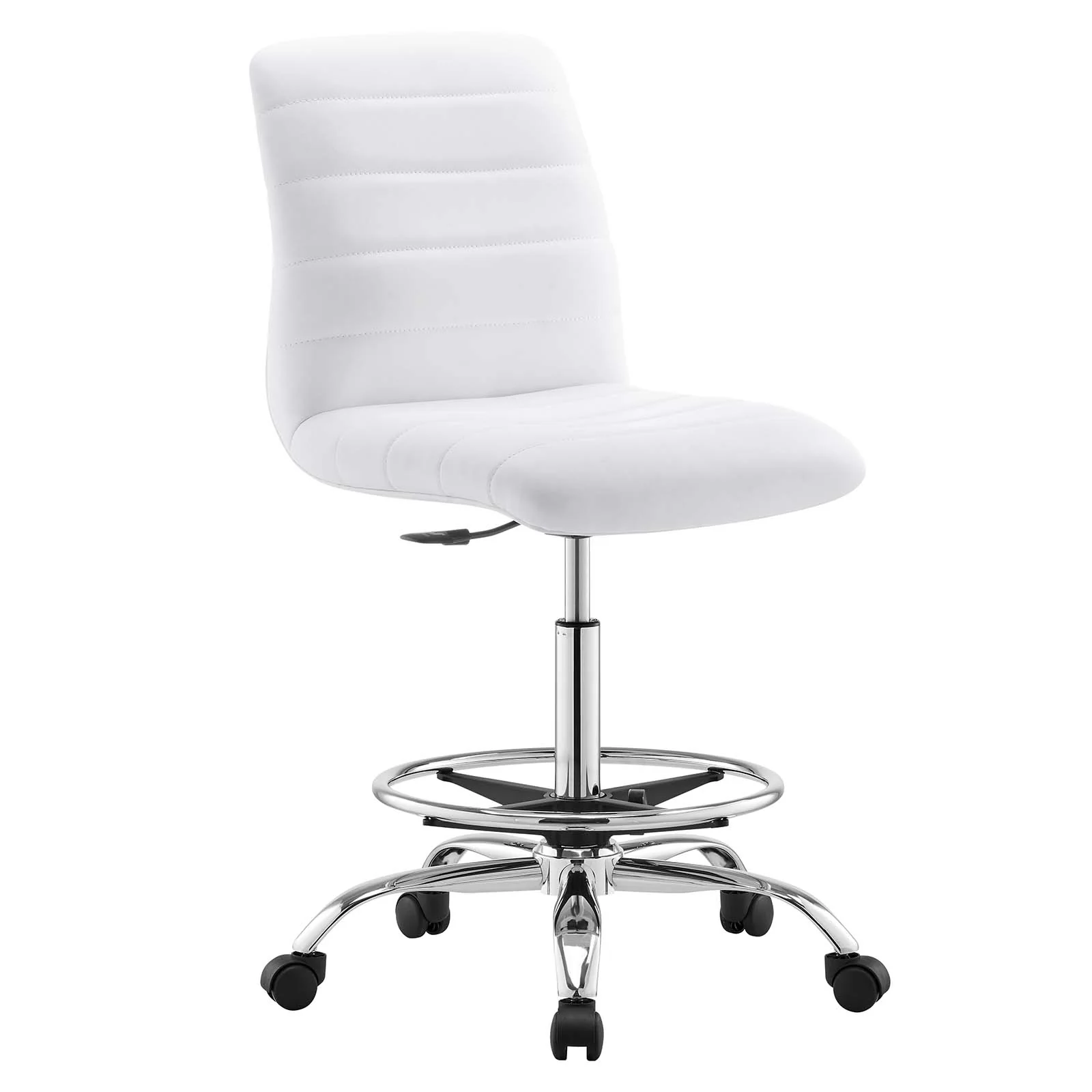 Ripple Armless Vegan Leather Drafting Chair By Modway - EEI-4980 - Image 33