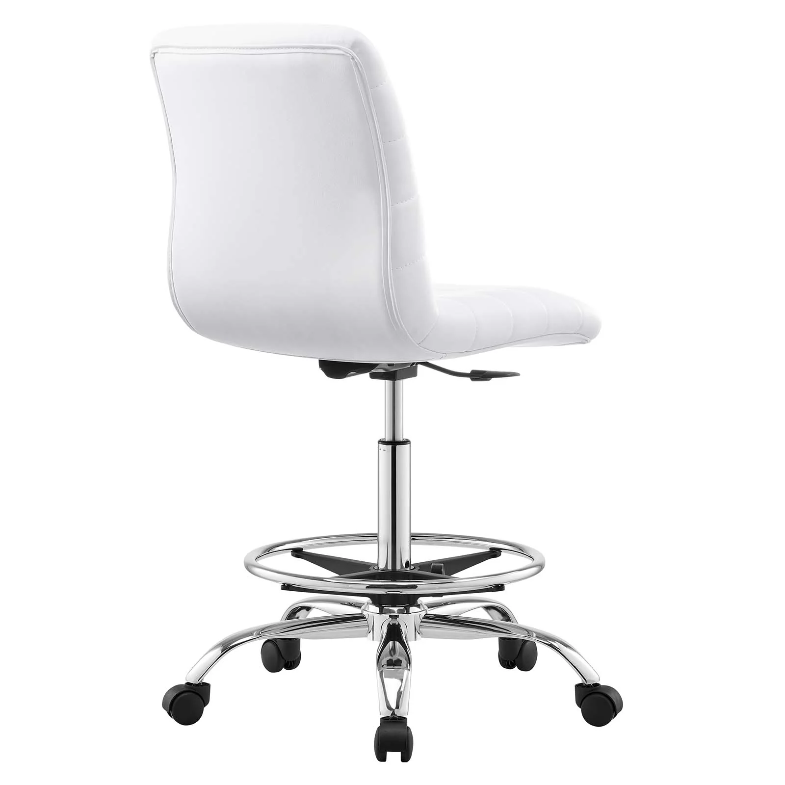 Ripple Armless Vegan Leather Drafting Chair By Modway - EEI-4980 - Image 35
