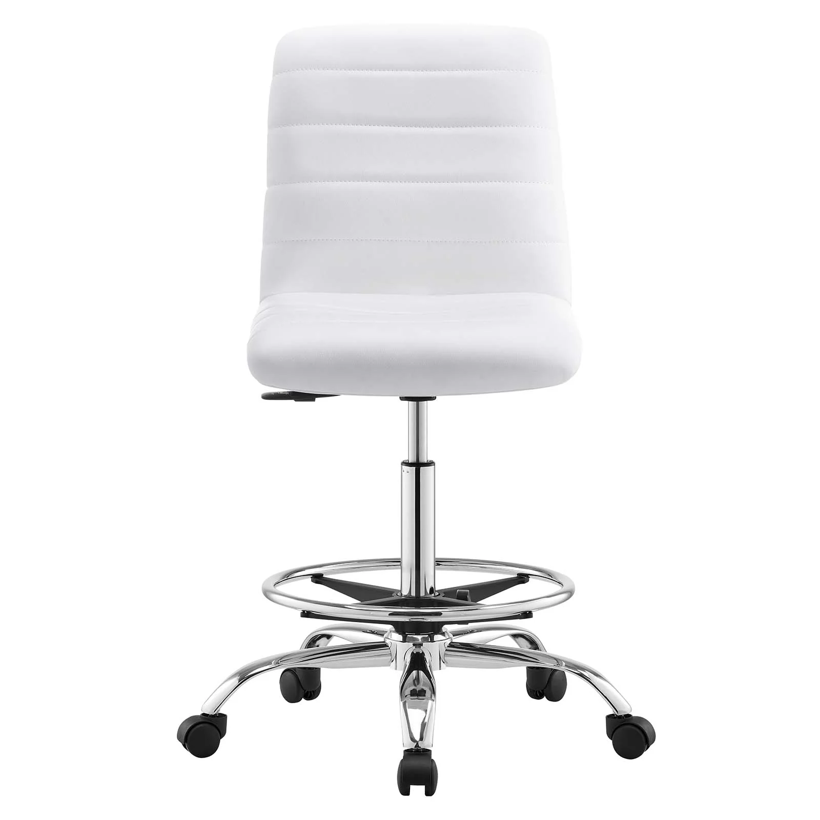 Ripple Armless Vegan Leather Drafting Chair By Modway - EEI-4980 - Image 36
