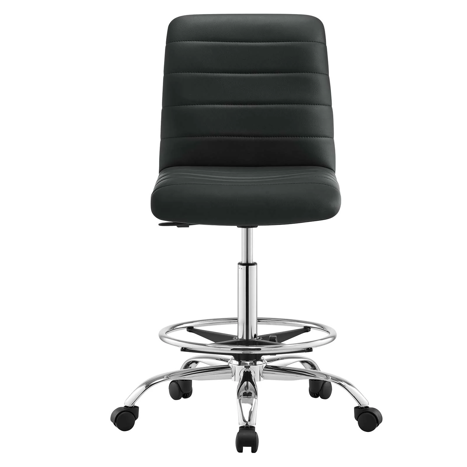 Ripple Armless Vegan Leather Drafting Chair By Modway - EEI-4980 - Image 5