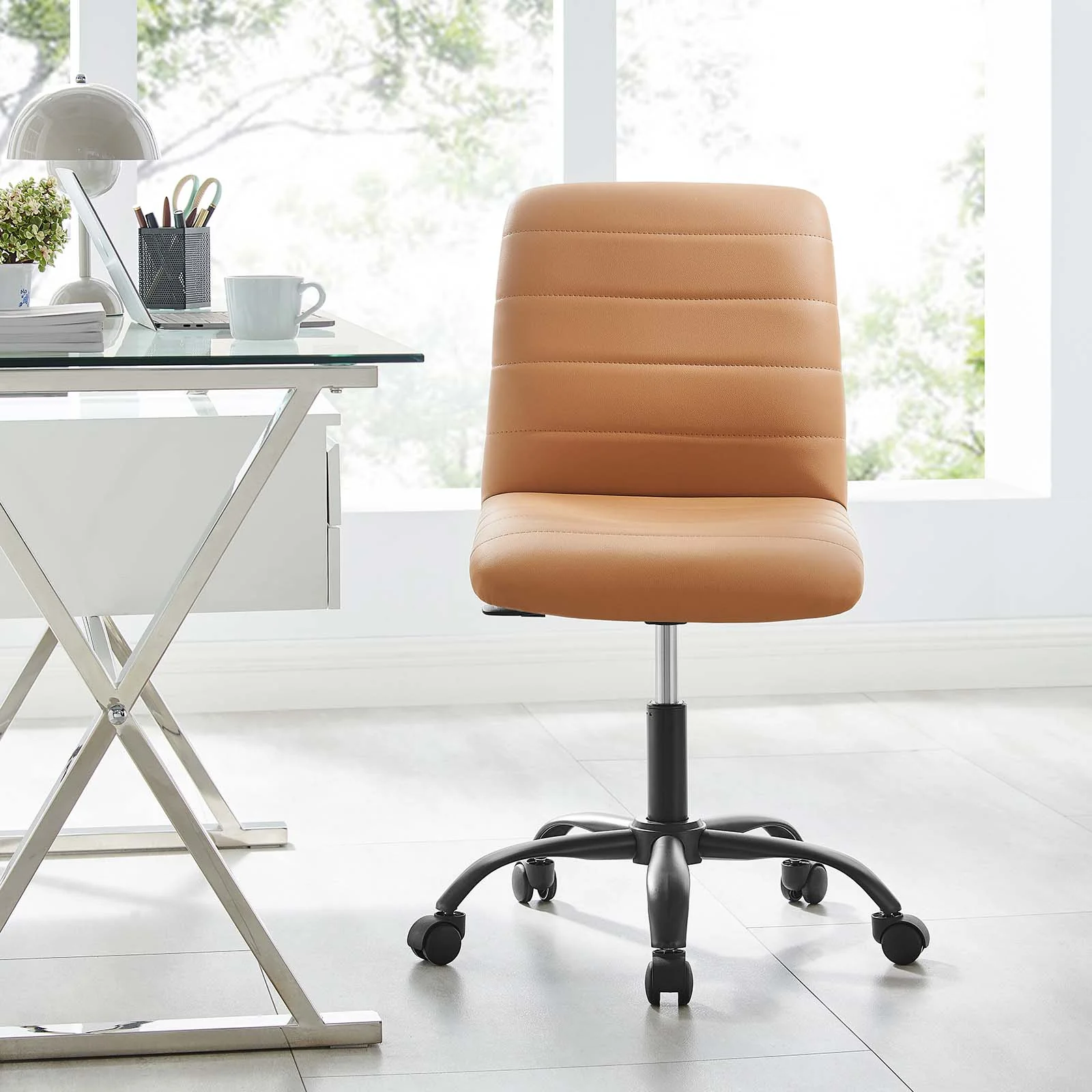 Ripple Armless Vegan Leather Office Chair By Modway - EEI-4974 - Image 16