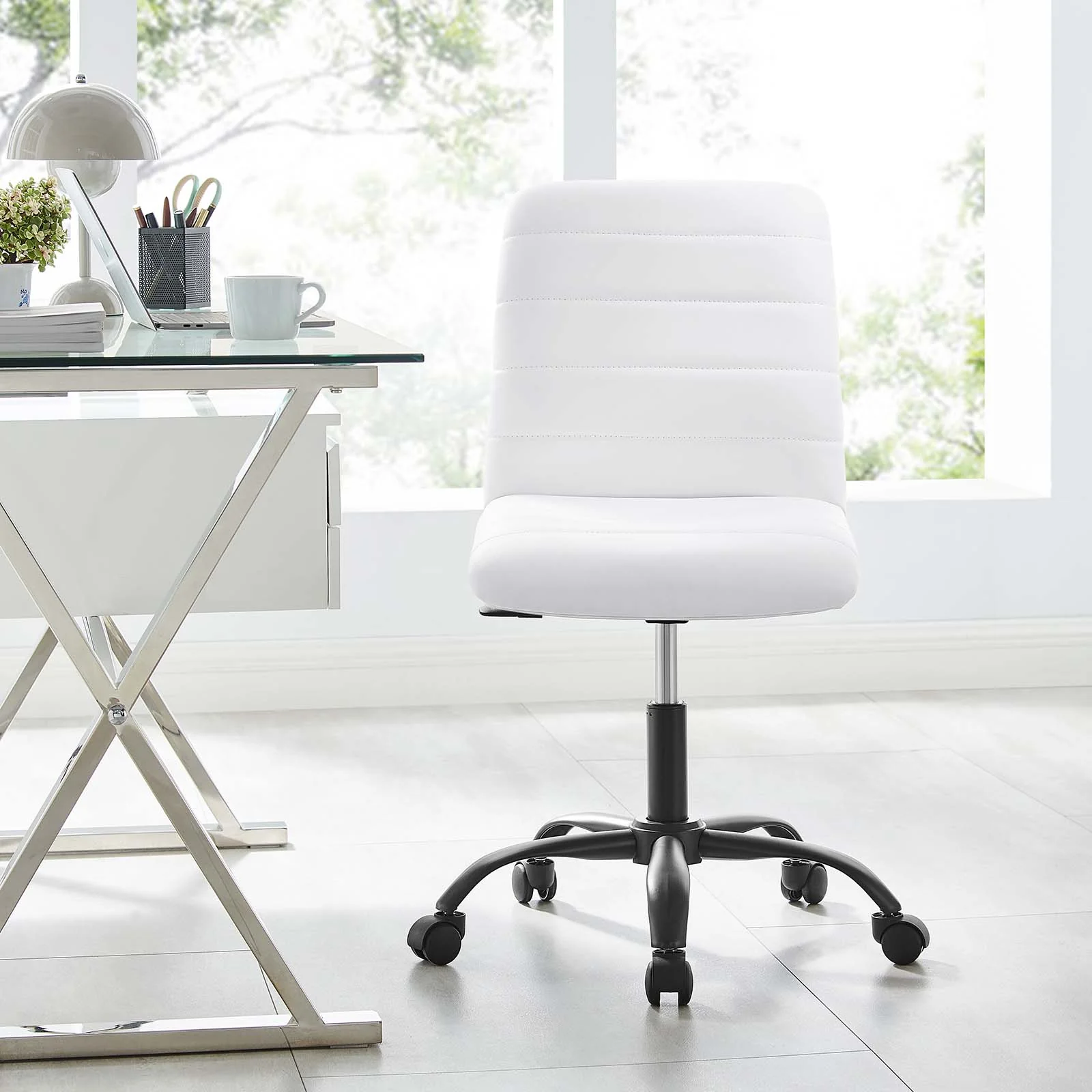 Ripple Armless Vegan Leather Office Chair By Modway - EEI-4974 - Image 24