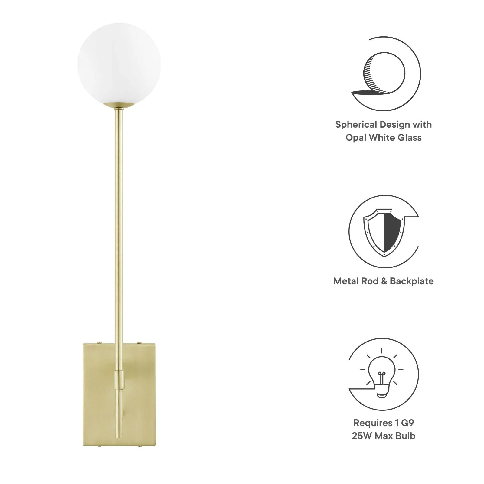 Riva White Globe Wall Sconce By Modway - EEI-6533 - Image 13